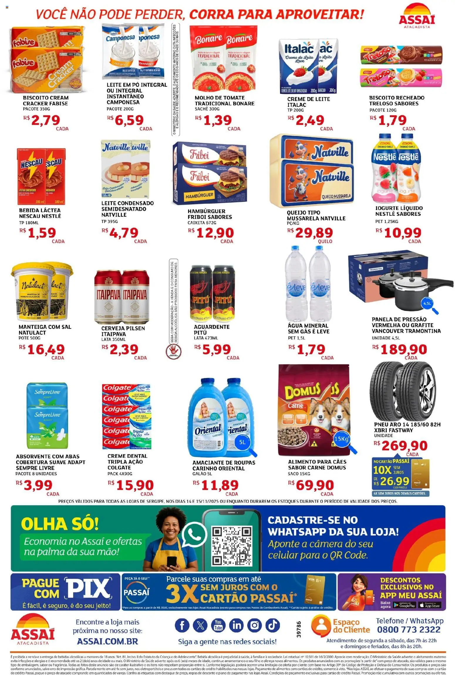 Assaí Atacadista Folheto - válido de 14.11.2025 | Página: 2 | Produtos: Molho de tomate, Base, Água mineral, Câmera