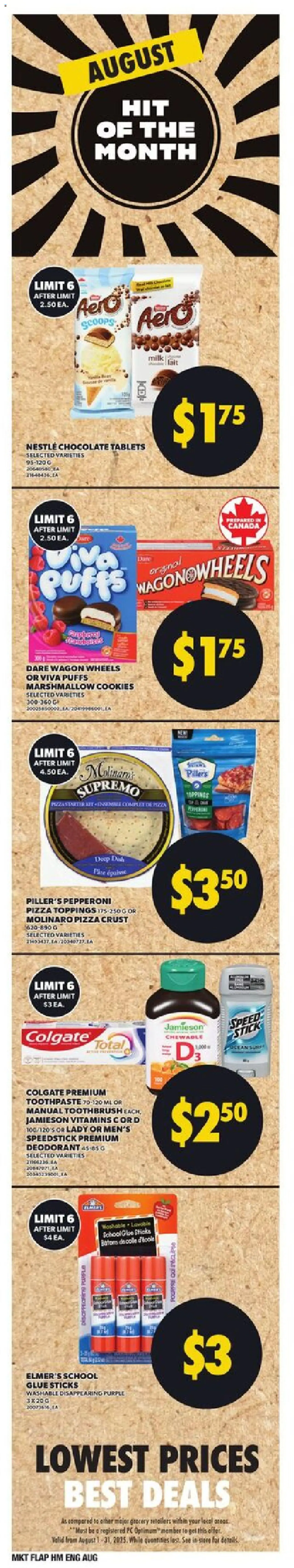 Zehrs flyer valid from 14.08.2025 | Page: 7 | Products: PC, Deodorant, Toothpaste, Pizza