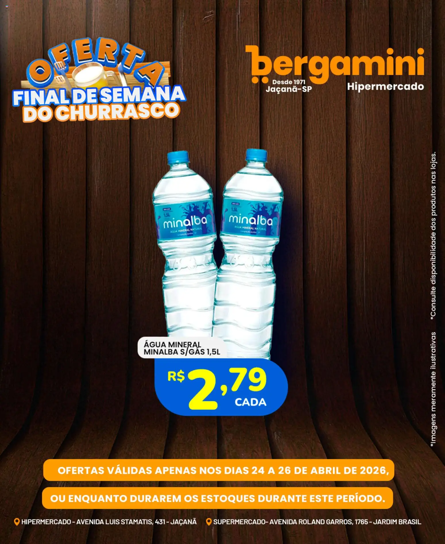 Supermercado Bergamini Folheto - válido de 24.04.2026 | Página: 18 | Produtos: Minalba, Água mineral