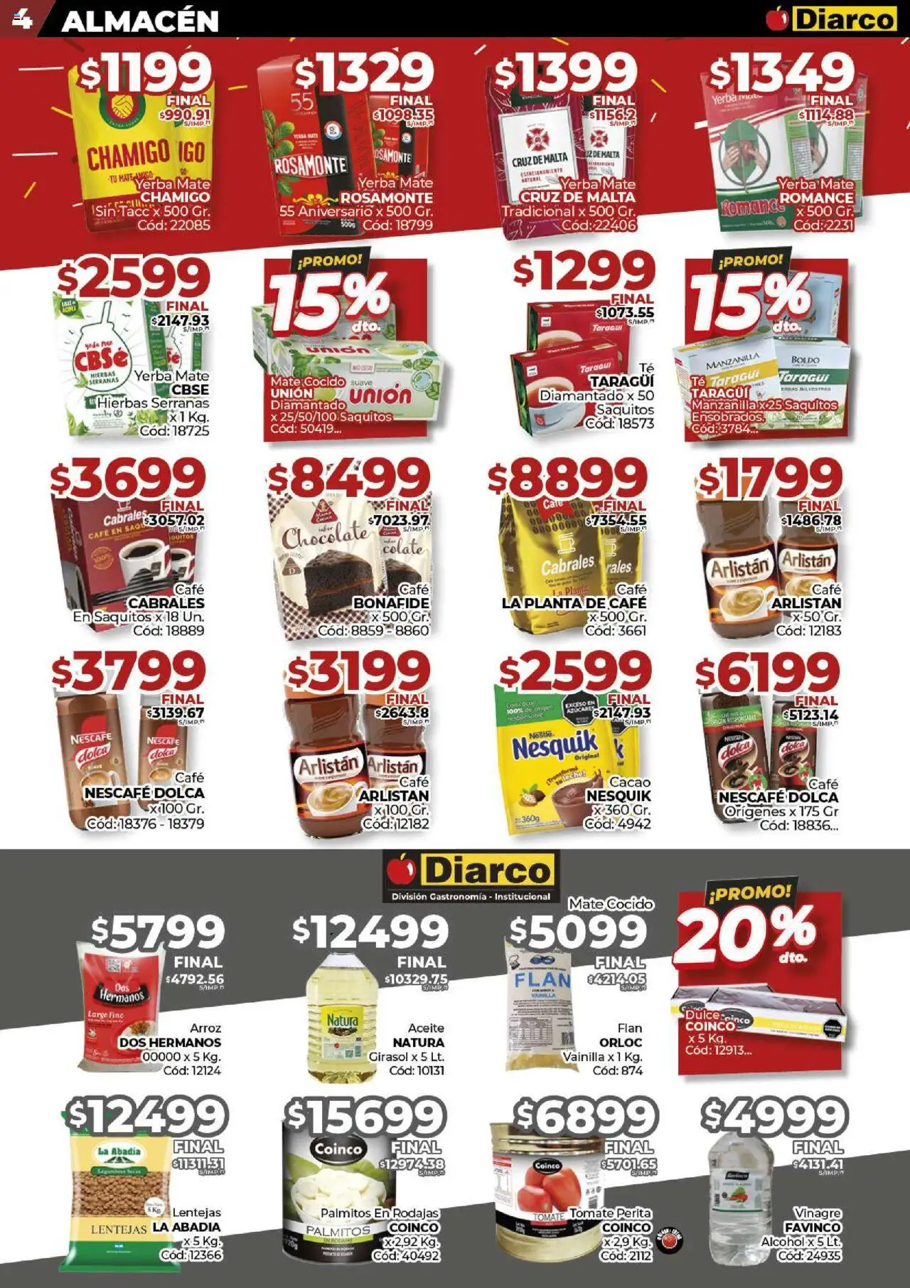 Diarco ofertas │ válido desde el 25.08.2025 | Página: 4 | Productos: Vinagre, Té, Mate cocido, Planta