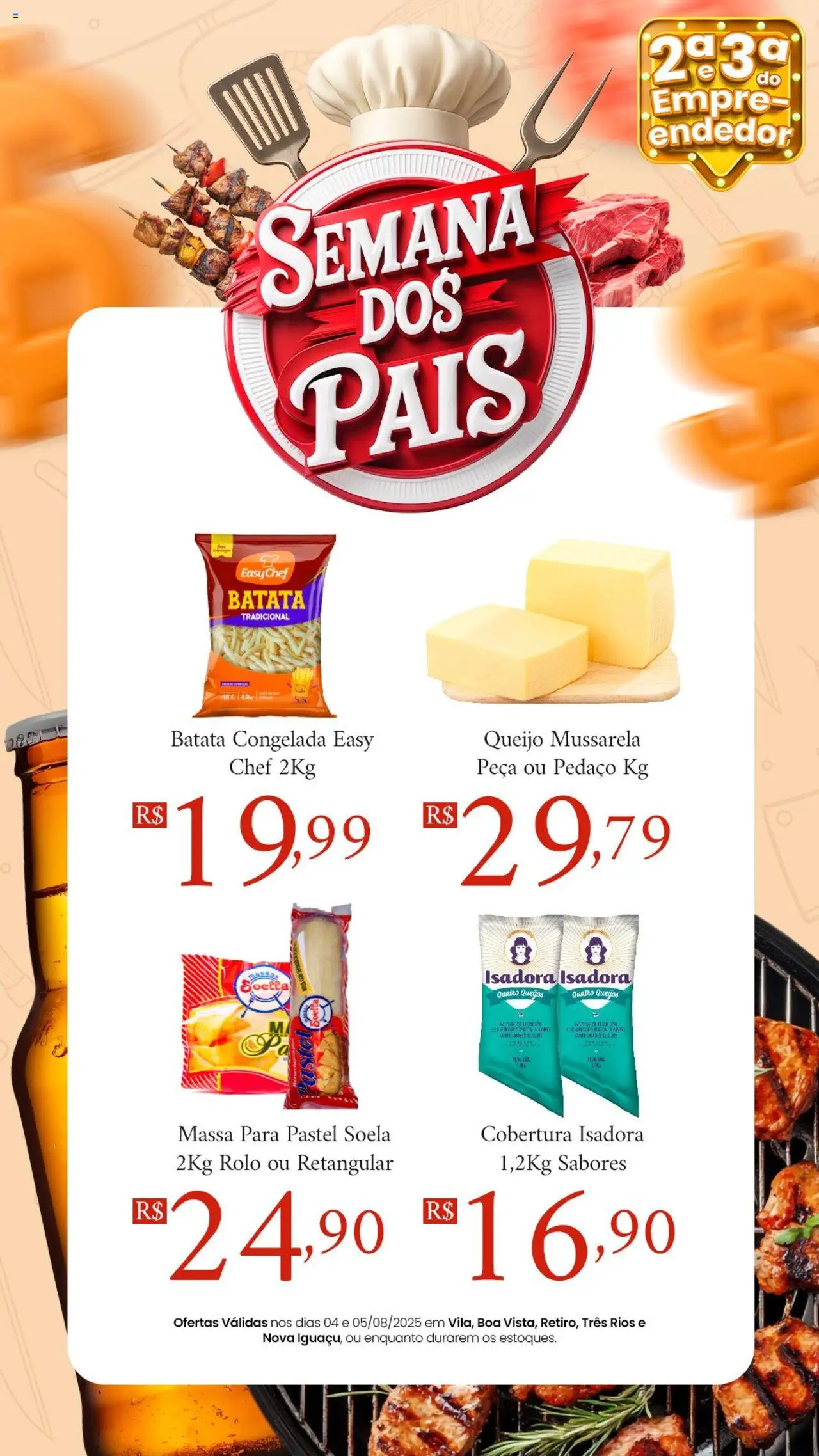 Royal Supermercados Folheto - válido de 04.08.2025 | Página: 2 | Produtos: Queijo, Massa, Batata, Mussarela