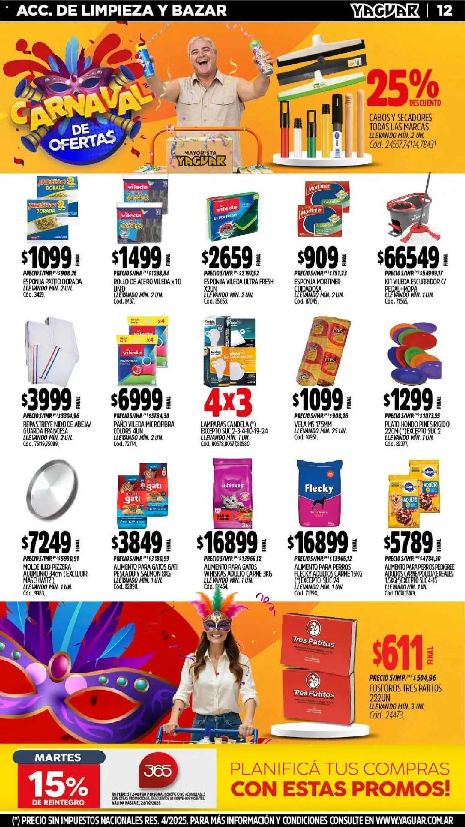 Yaguar - Oferta Semanal Misiones │ válido desde el 09.02.2026 | Página: 12 | Productos: Fósforos, Pizzera, Molde, Esponja
