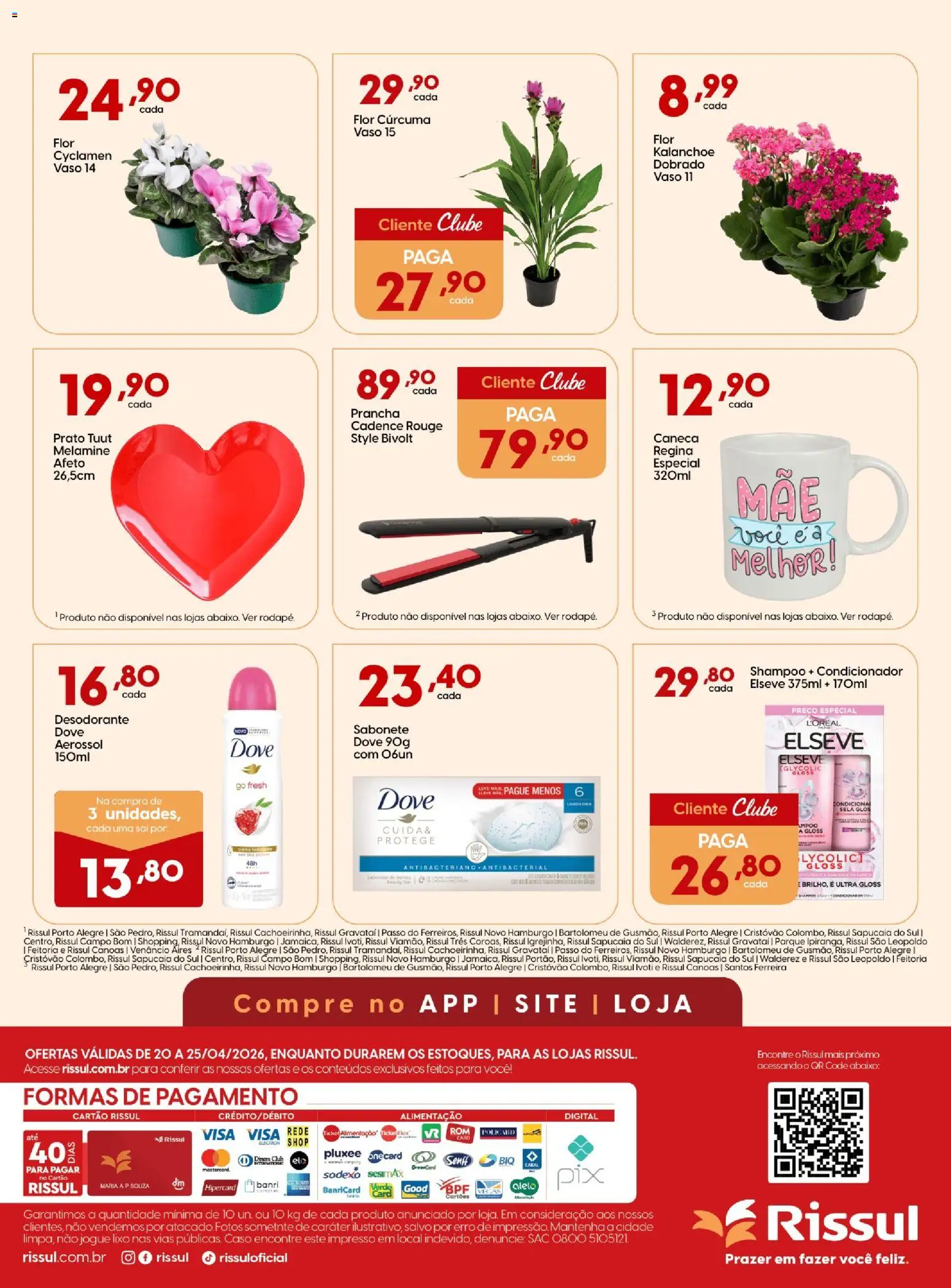 Rissul Folheto - válido de 20.04.2026 | Página: 4 | Produtos: Shampoo, Desodorante, Caneca, Dove