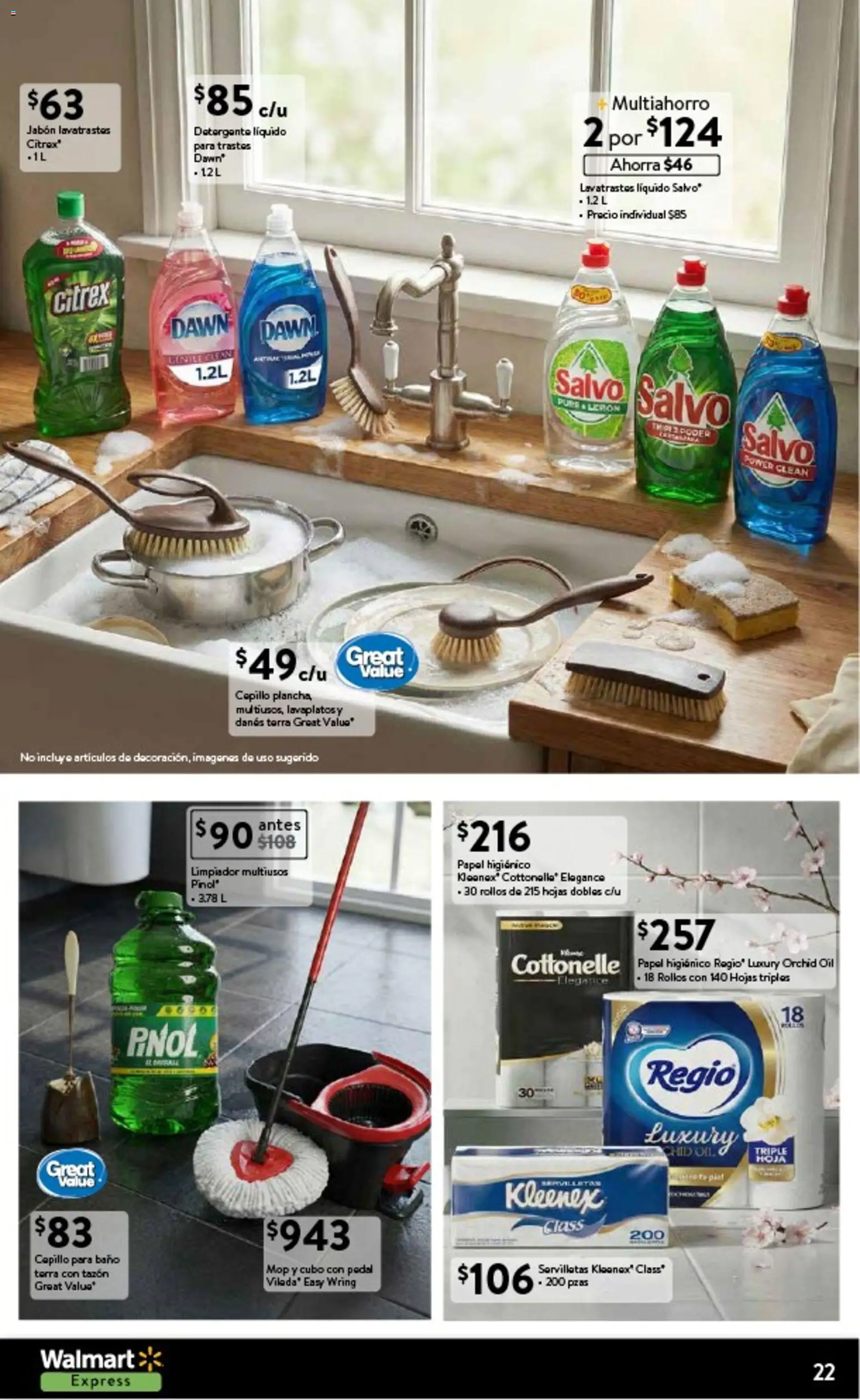 Nuevas ofertas de Walmart Express válidas en toda la República Mexicana desde el 12.02.2026. ¡Encuentra las mejores ofertas en Walmart Express folleto La frescura de temporada a precios bajos! | Página: 22 | Productos: Cepillo, Limpiador, Papel higiénico, Jabón