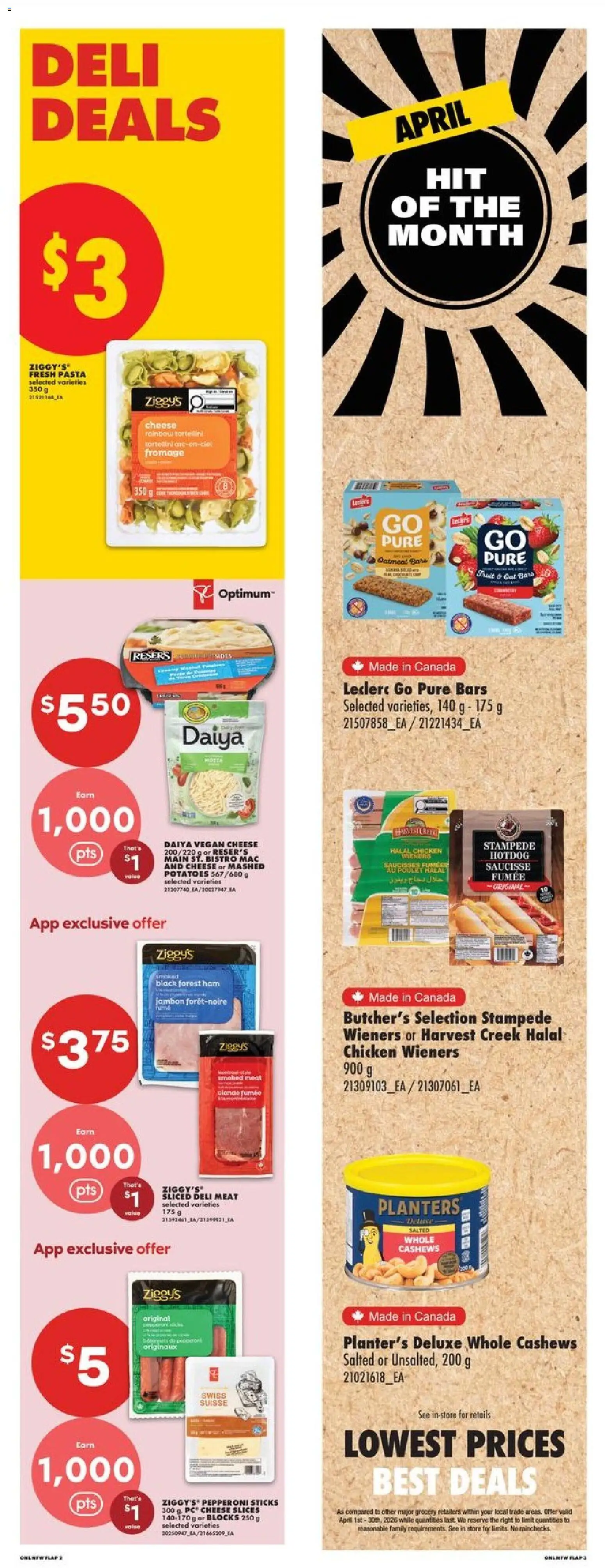 No Frills flyer valid from 09.04.2026 | Page: 5 | Products: Pasta, Potatoes, Cheese, Chicken