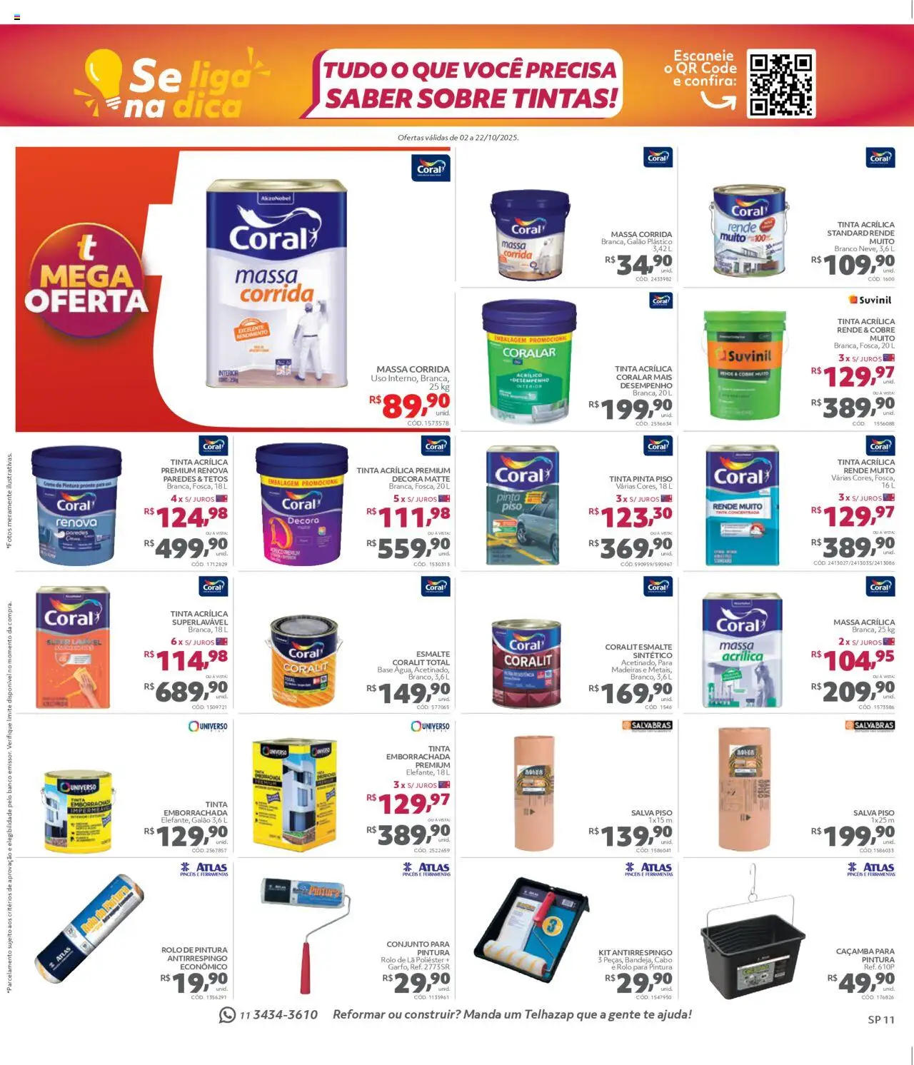 Telhanorte Folheto - válido de 02.10.2025 | Página: 11 | Produtos: Banco, Base, Massa, Cabo