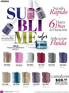 Vista previa de Andrea catálogo Beauty, nuevo folleto de la tienda, válido en México a partir del 31.10.2025 | Página: 44 | Productos: Esmalte de uñas