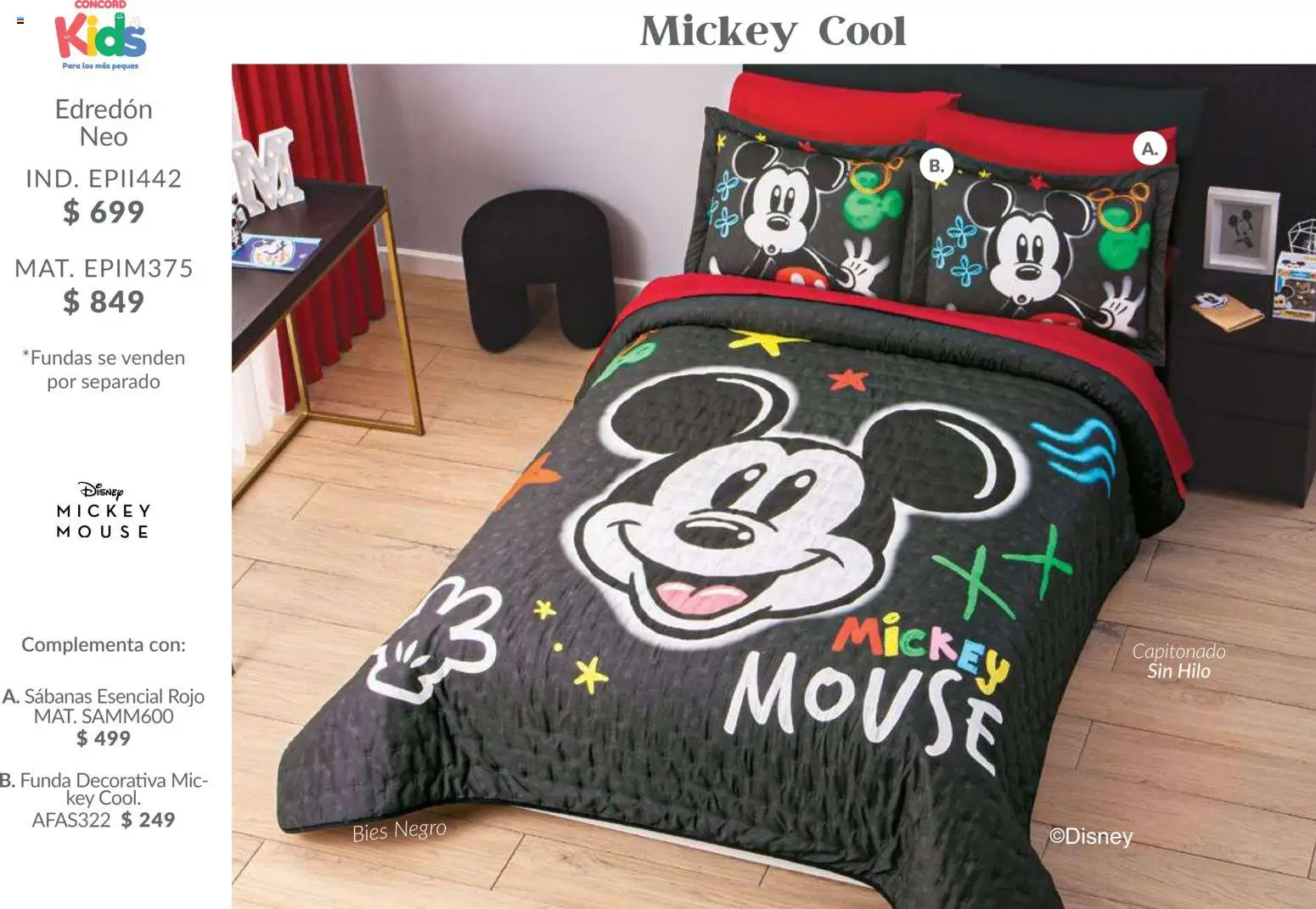 Nuevas ofertas de Colchas Concord válidas en toda la República Mexicana desde el 01.02.2026. ¡Encuentra las mejores ofertas en Colchas Concord catálogo Kids! | Página: 15 | Productos: Mouse, Funda, Sabanas