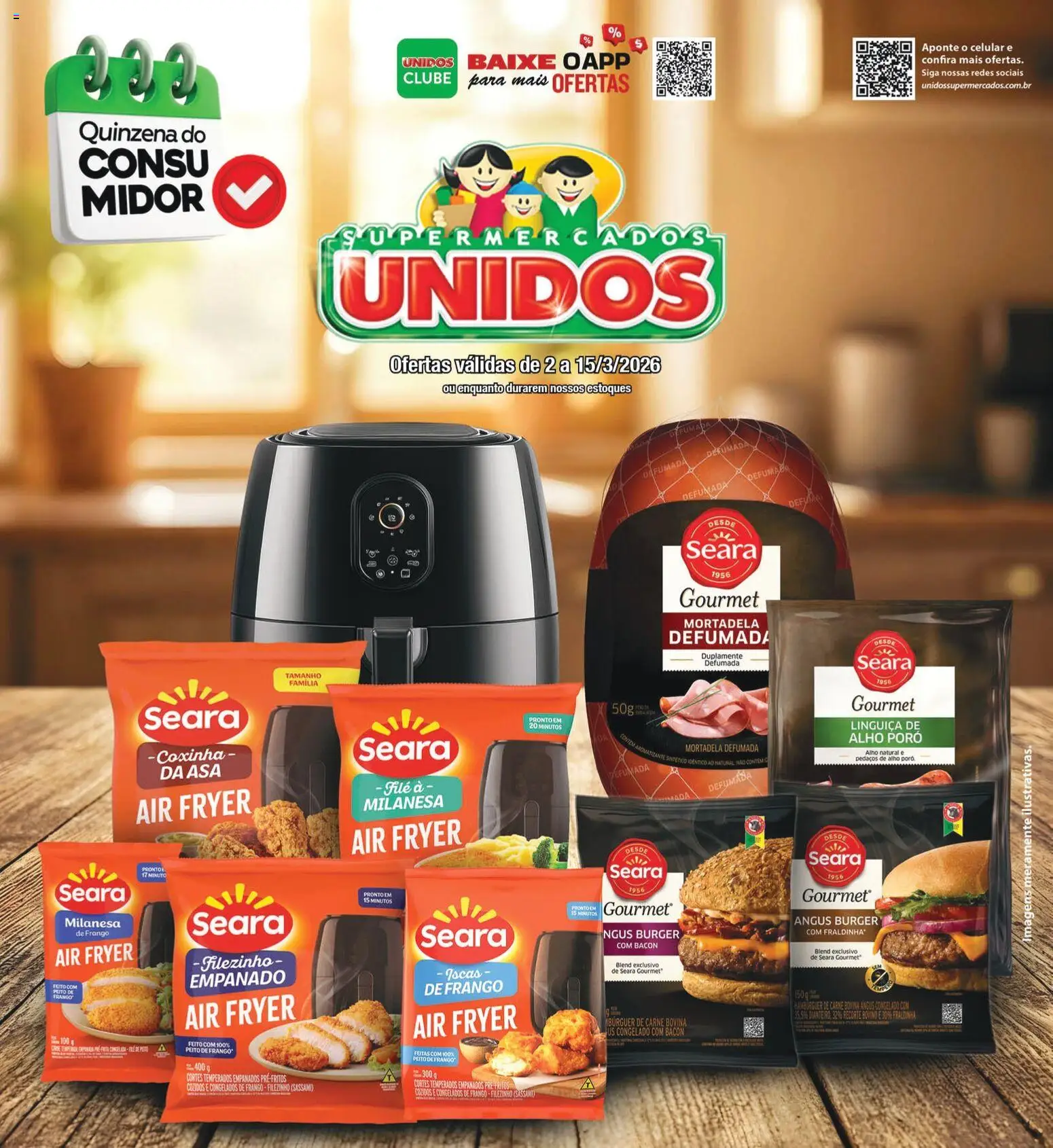 Supermercados Unidos Folheto - válido de 02.03.2026 | Página: 1 | Produtos: Alho, Celular, Mortadela, Carne