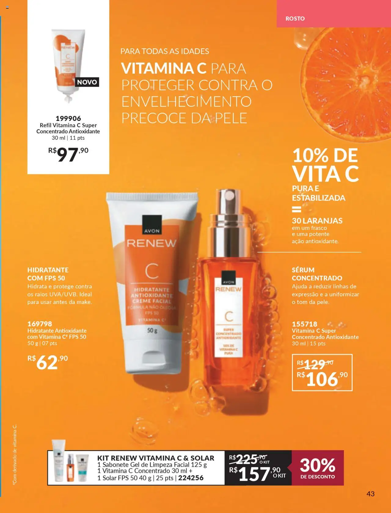 Avon Folheto - válido de 27.09.2025 | Página: 43 | Produtos: Sérum, Gel de limpeza, Creme, Vitamina c
