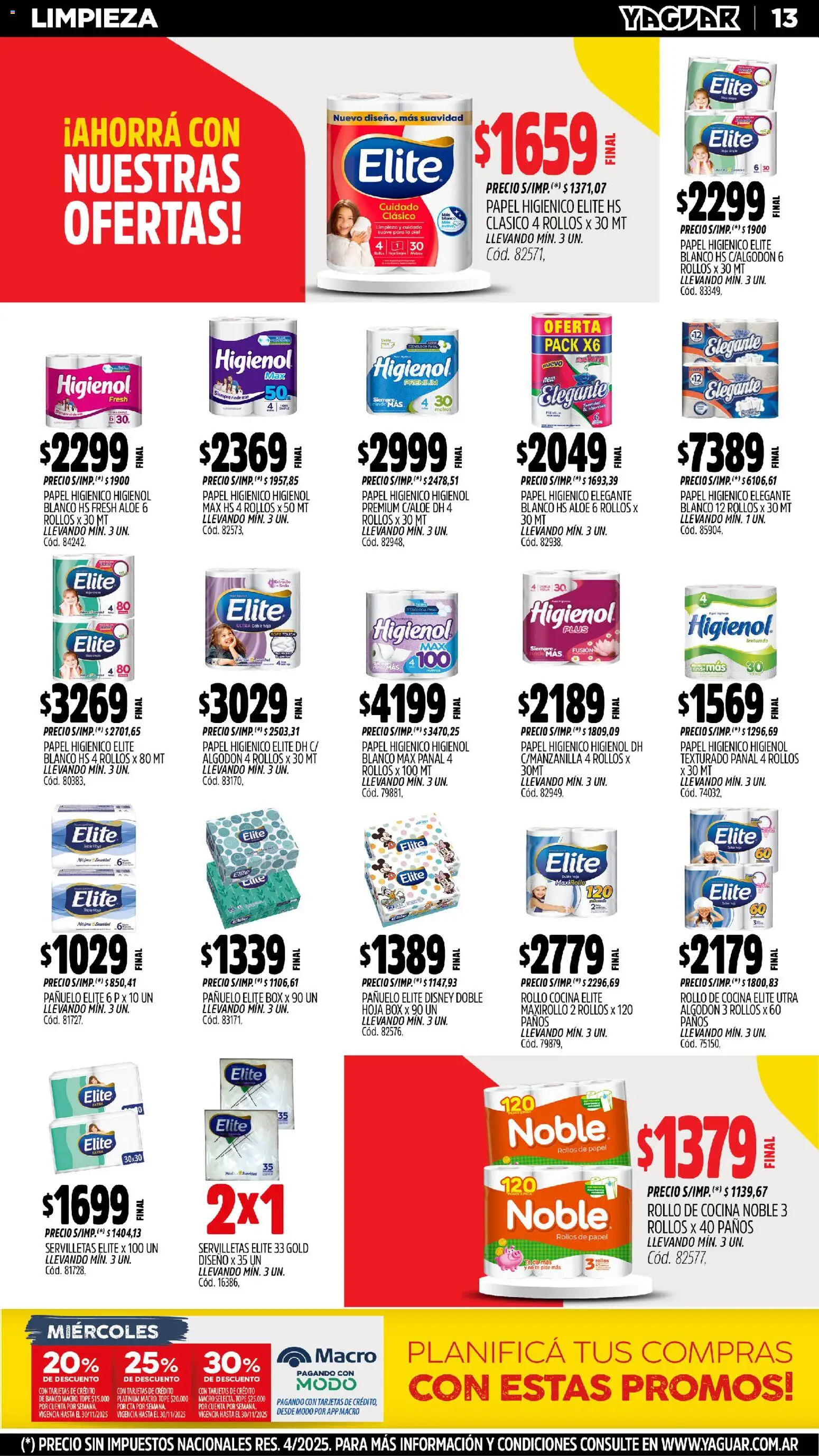 Yaguar - Jujuy │ válido desde el 17.11.2025 | Página: 14 | Productos: Papel higiénico, Pañuelo, Cocina, Servilletas