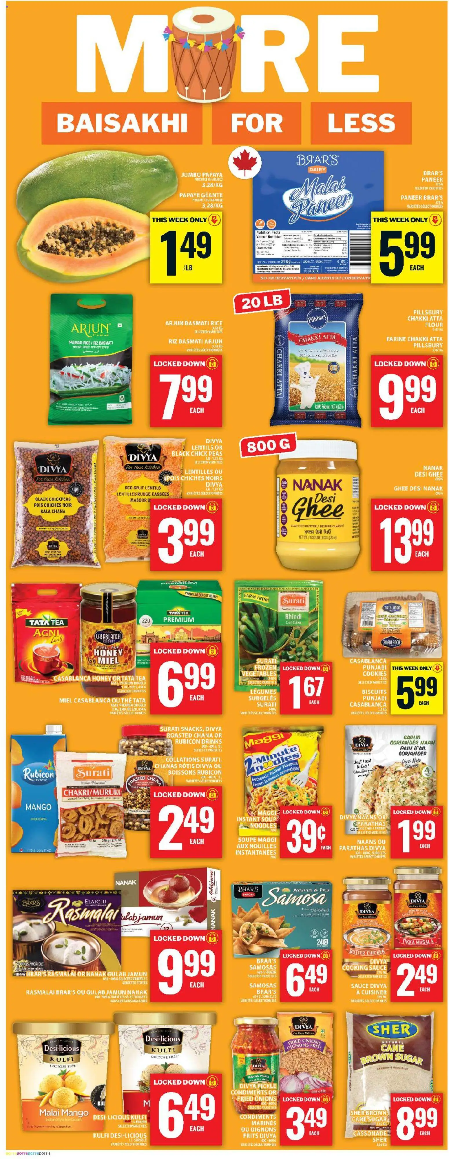 Food Basics flyer valid from 19.03.2026 | Page: 13 | Products: Rice, Noodles, Cookies, Juice