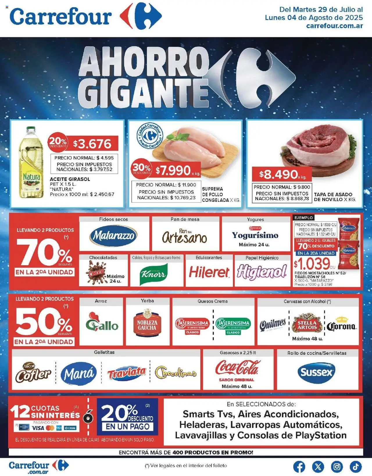 Carrefour ofertas │ válido desde el 29.07.2025 | Página: 1 | Productos: Papel higiénico, Pollo, Aceite, Arroz