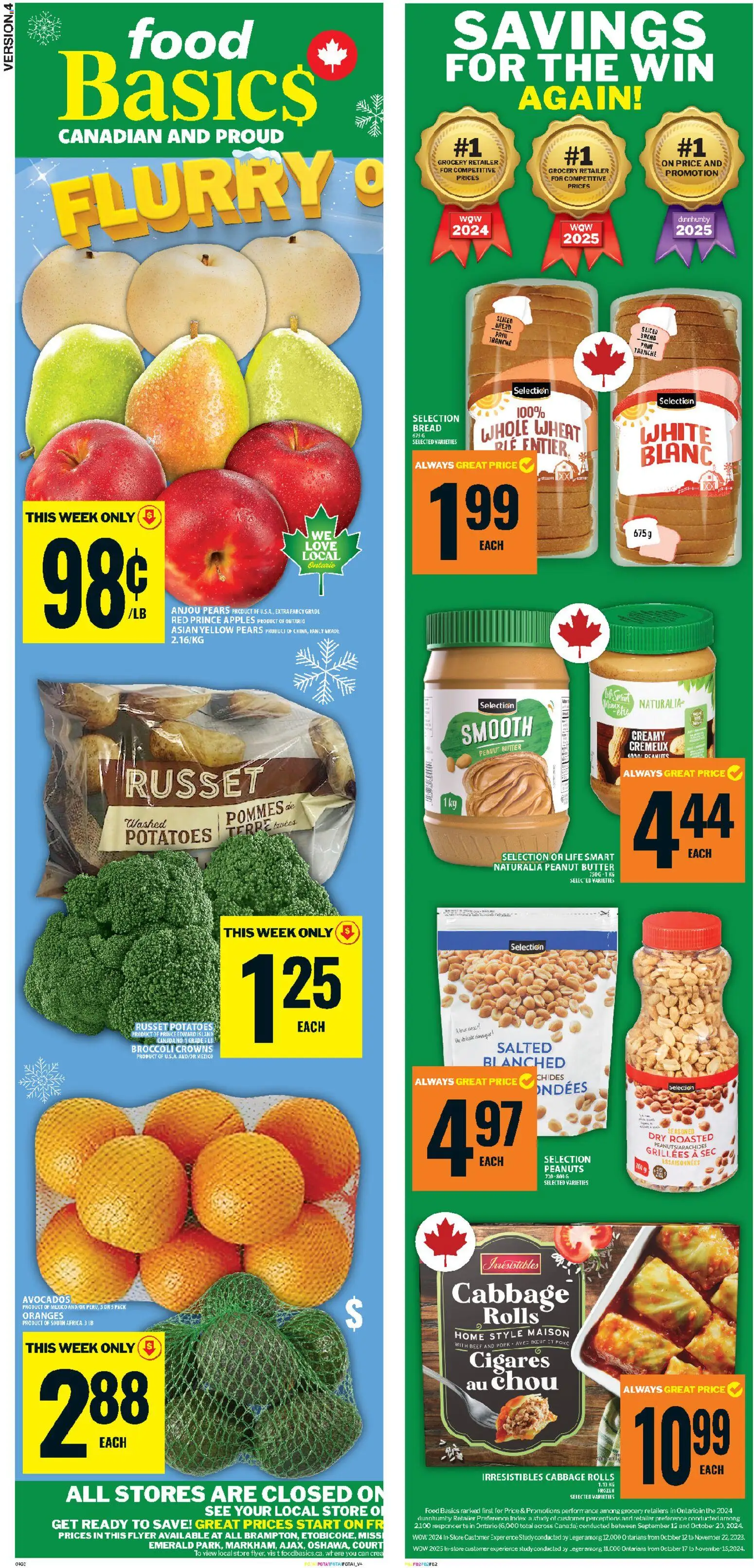 Food Basics flyer valid from 01.01.2026 | Page: 2 | Products: Butter, Bread, Apples, Oranges