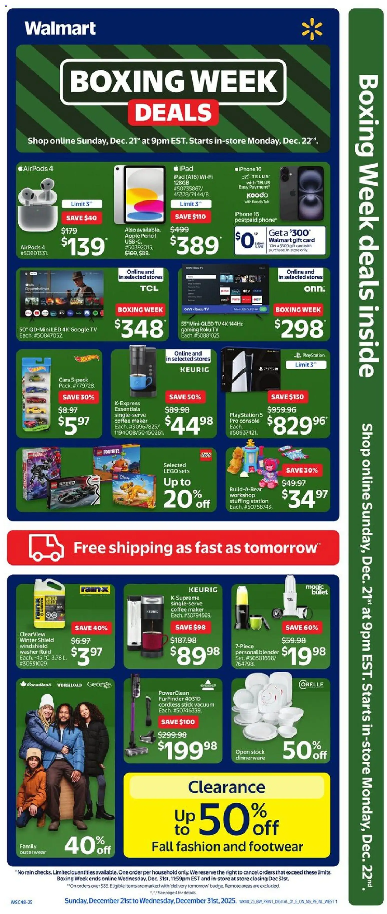 Walmart flyer valid from 21.12.2025 | Page: 1 | Products: Phone, Playstation, Coffee maker, Coffee
