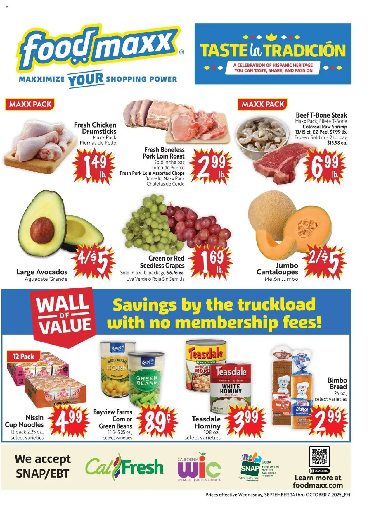 FoodMaxx Weekly Ad - NV - valid from 24.09.2025 | Page: 1 | Products: Corn, Beef, Melon, Bag