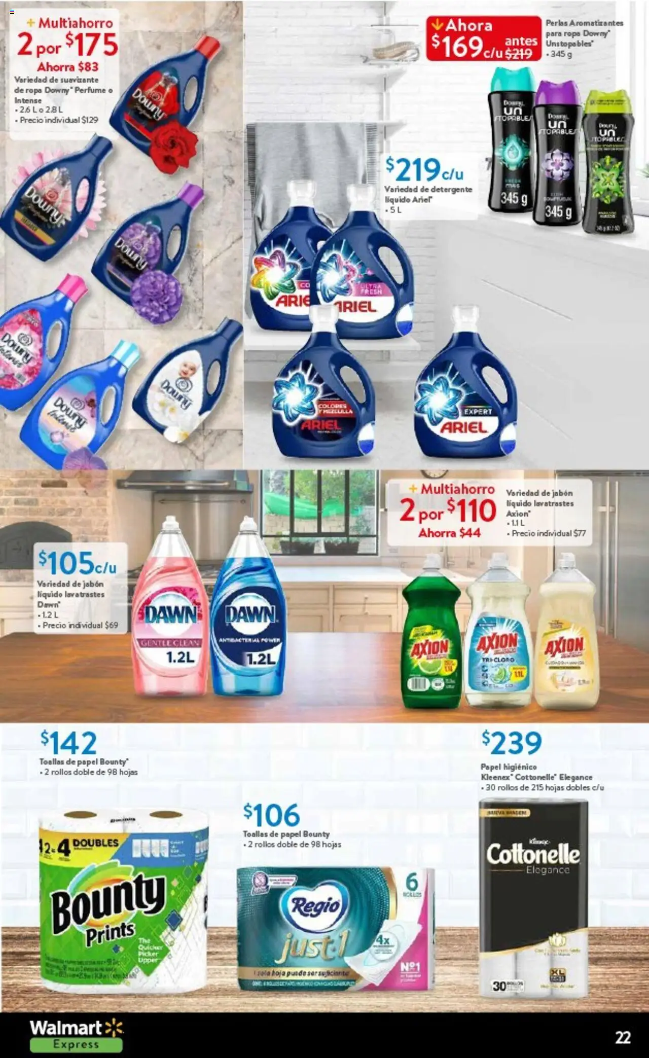 Nuevas ofertas de Walmart Express válidas en toda la República Mexicana desde el 14.08.2025. ¡Encuentra las mejores ofertas en Walmart Express - Folleto! | Página: 22 | Productos: Papel higiénico, Ropa, Toallas, Jabón