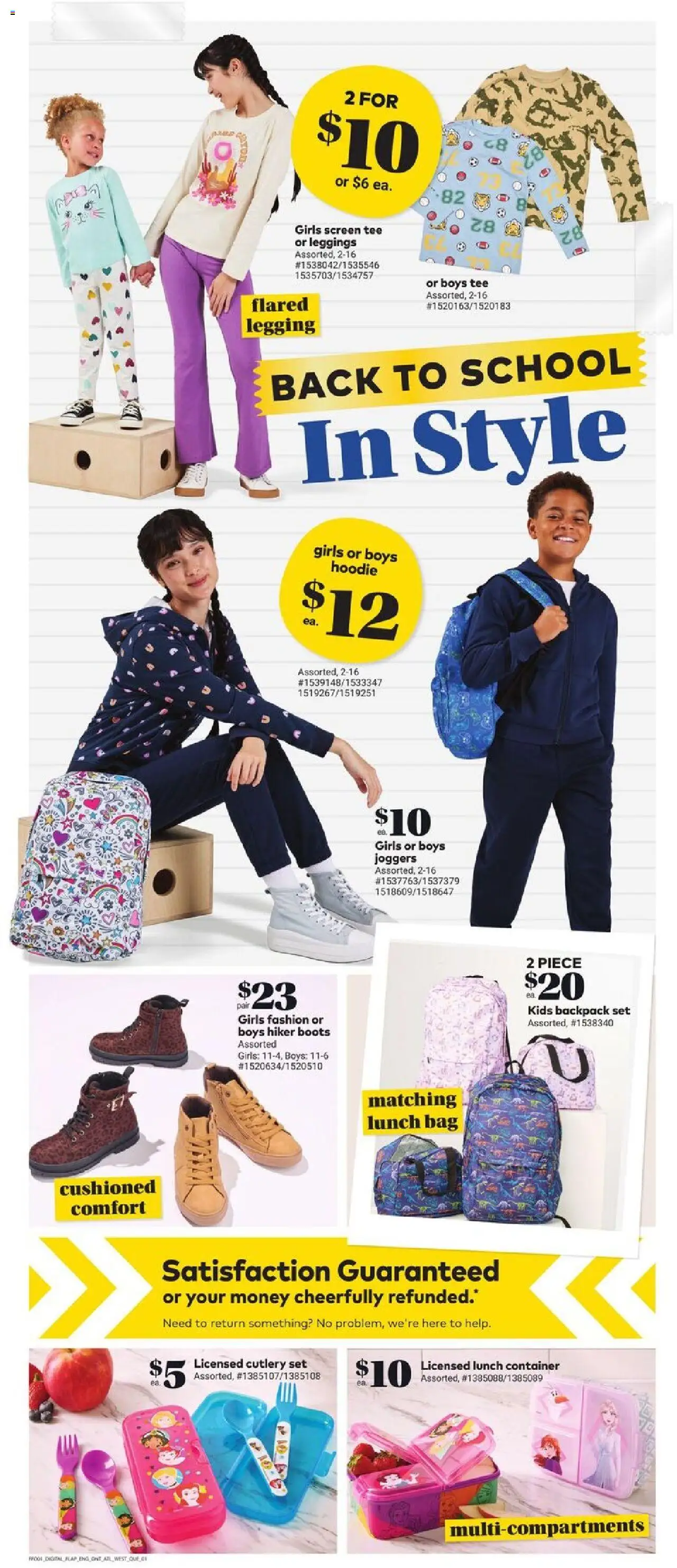 Giant Tiger flyer valid from 06.08.2025 | Page: 4 | Products: Backpack, Shoes, Hoodie, Leggings