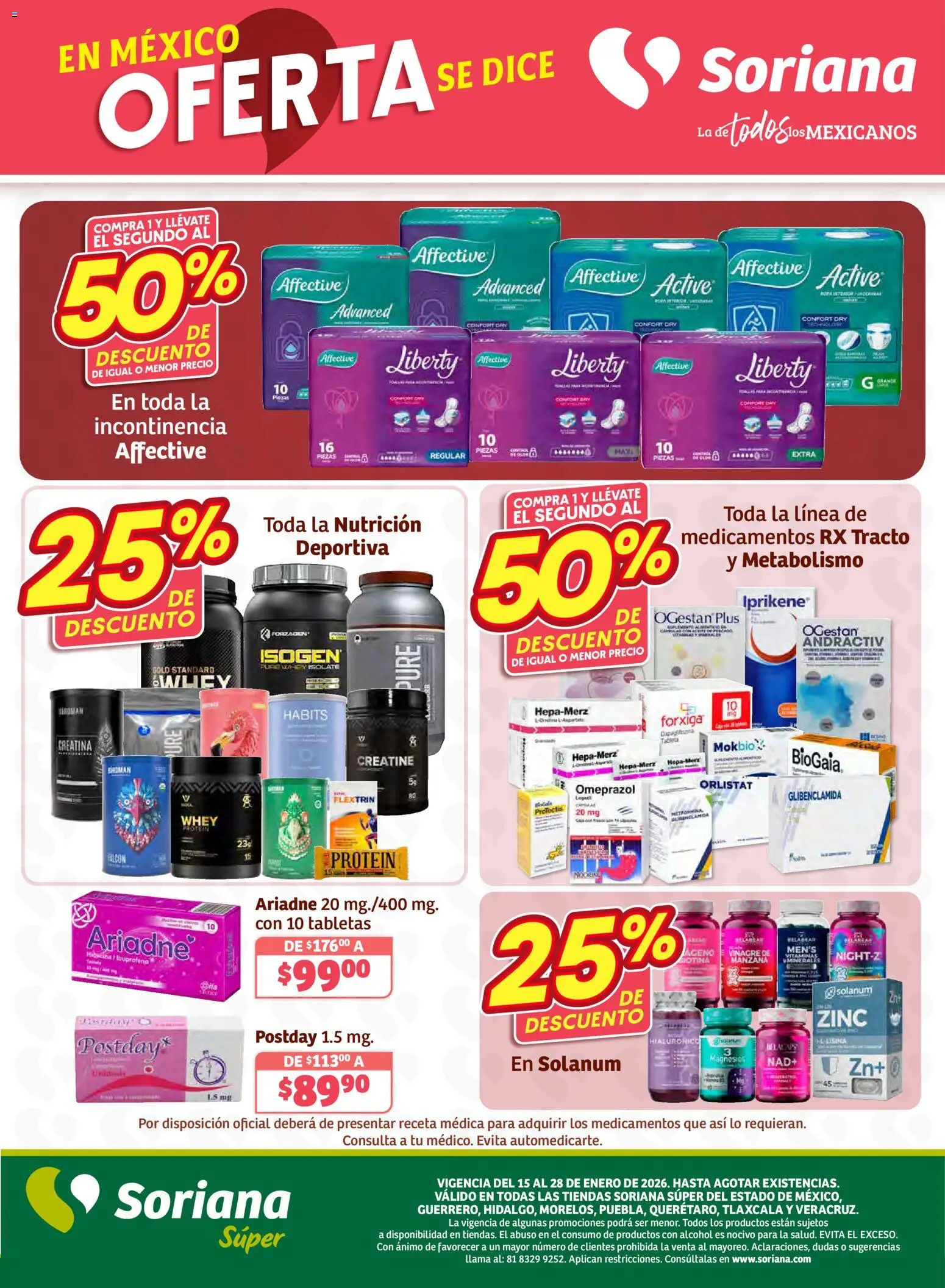 Nuevas ofertas de Soriana válidas en toda la República Mexicana desde el 15.01.2026. ¡Encuentra las mejores ofertas en Soriana - Preciazazaso Súper: Edo Mex, Gro, Hgo, Mor, Pue, Qto, Tlax, Ver! | Página: 30 | Productos: Vinagre, Sal, Manzana, Vitaminas