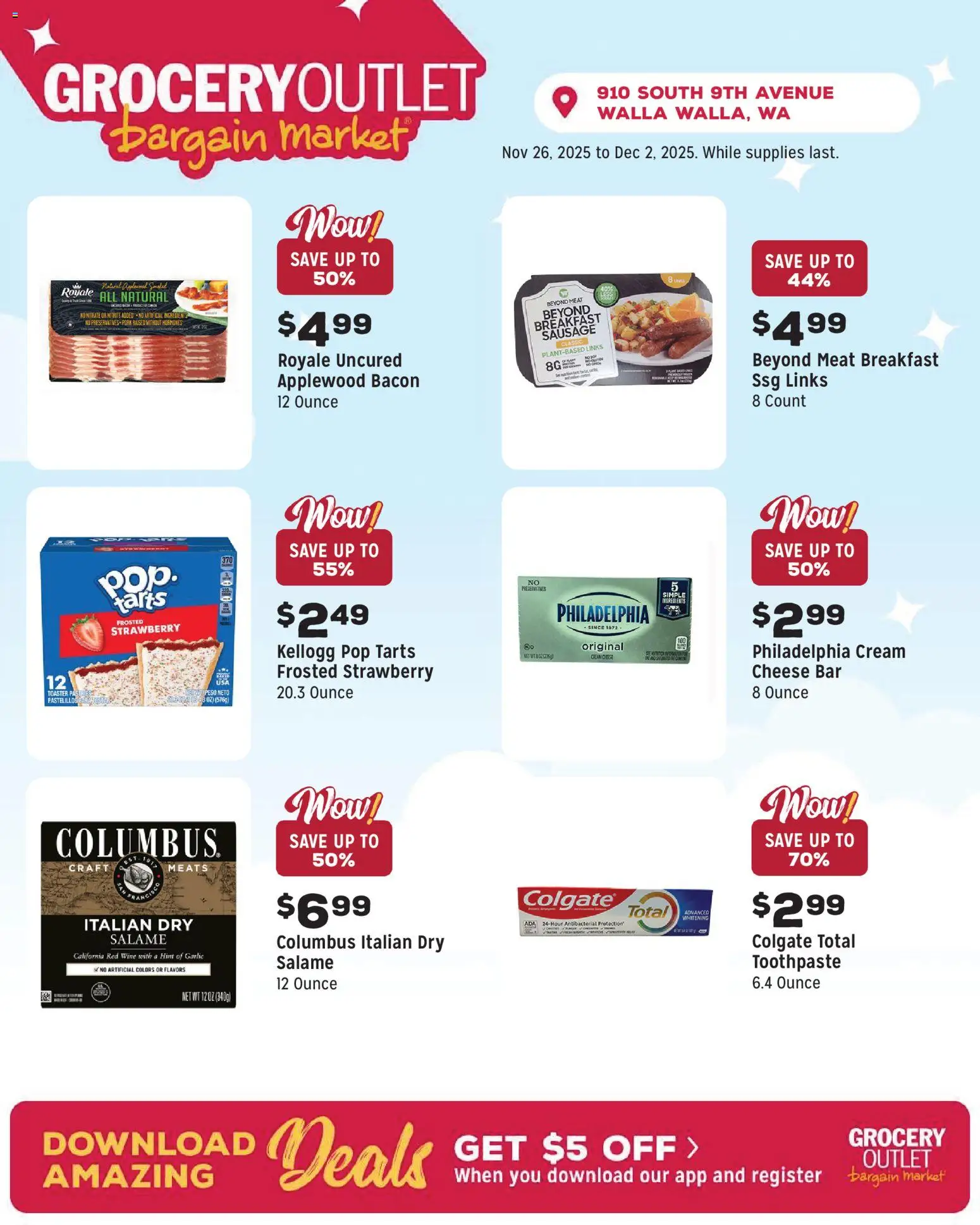 Grocery Outlet Weekly Ad - valid from 26.11.2025 | Page: 8 | Products: Toaster, Cheese, Pork, Sausage