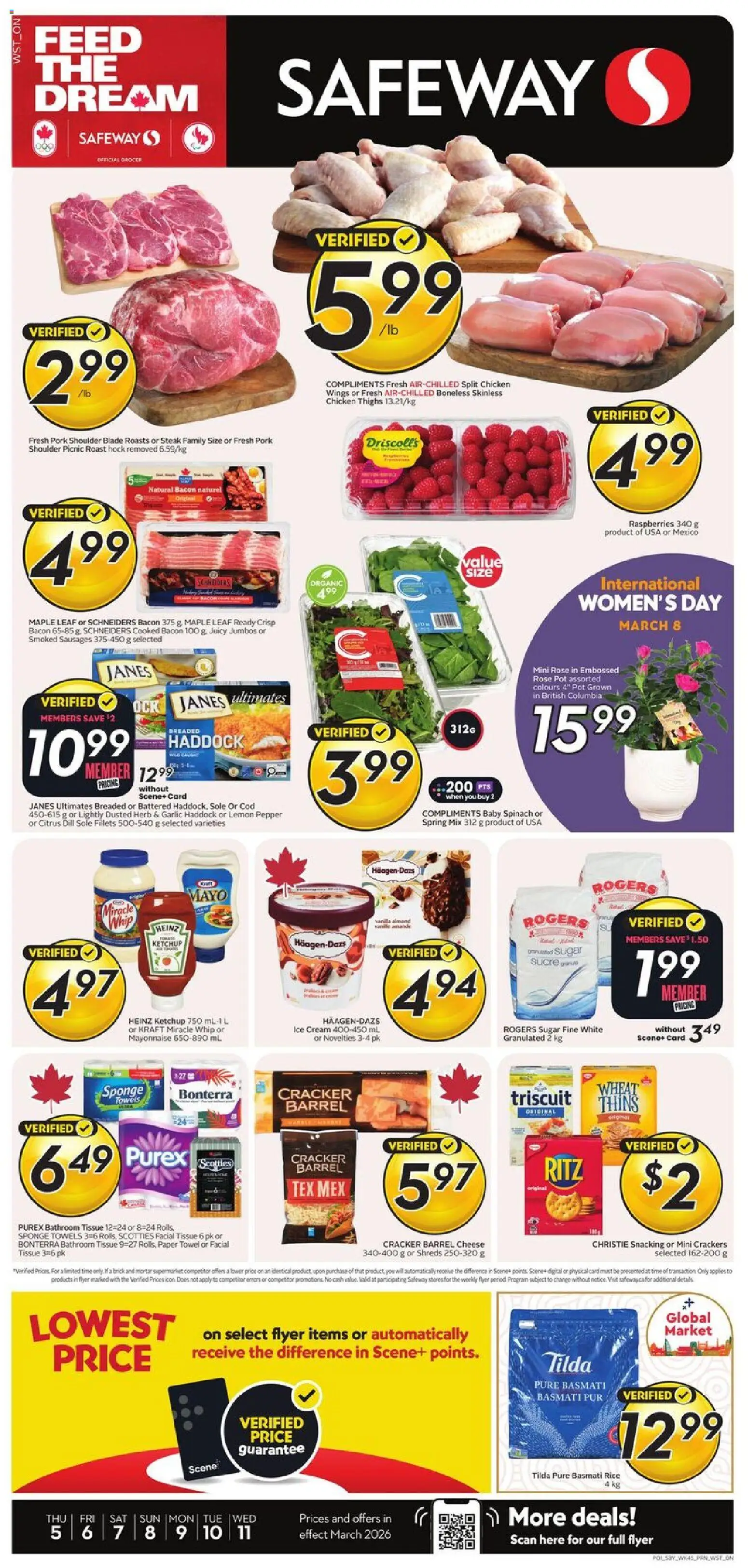 Safeway flyer valid from 05.03.2026 | Page: 1 | Products: Cream, Chicken wings, Sponge, Chicken