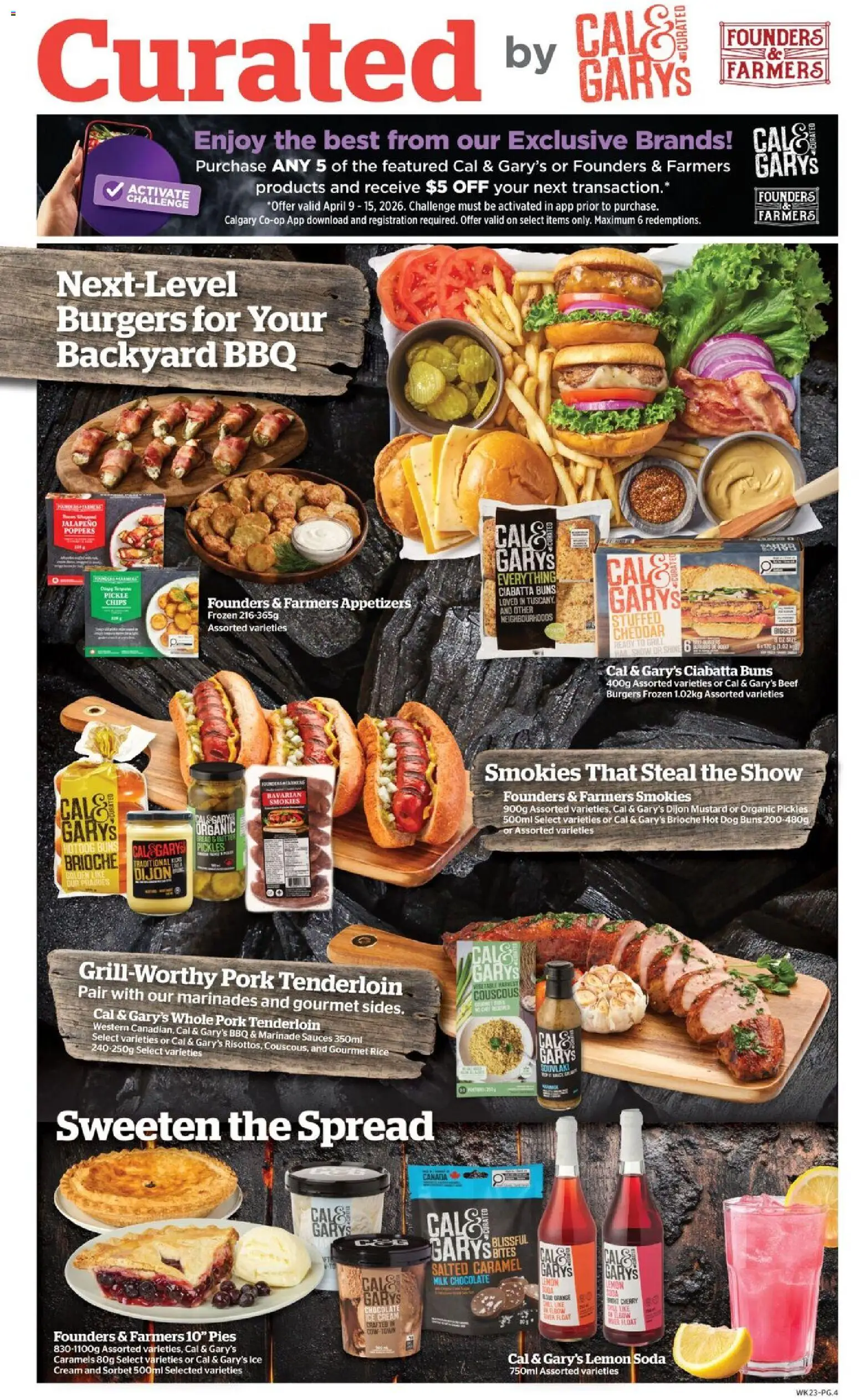 Calgary Co-op flyer valid from 09.04.2026 | Page: 4 | Products: Cream, Milk, Butter, Pork