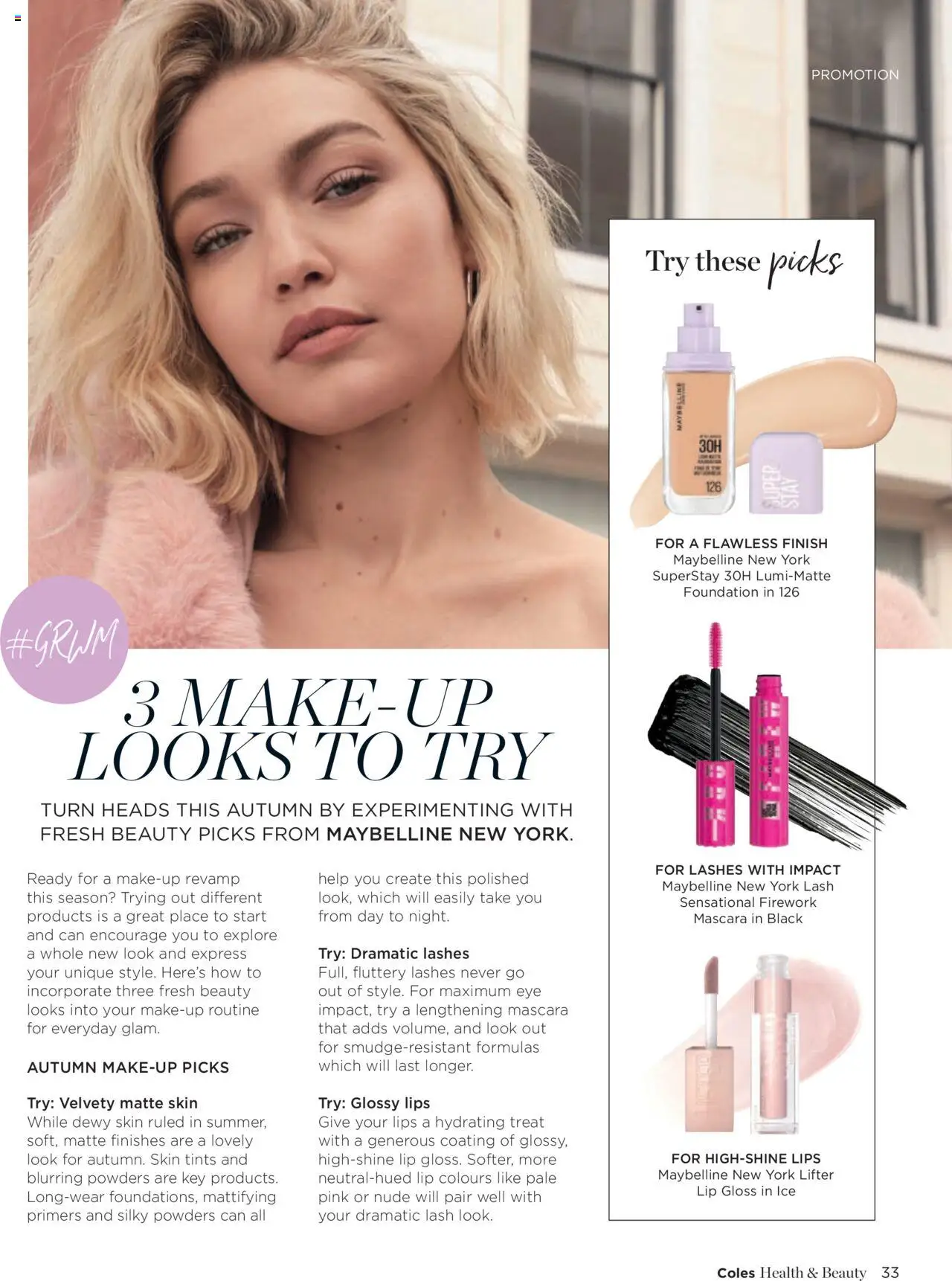 Coles catalogue - valid from 07.04.2025 | Page: 33 | Products: Mascara, Lip gloss, Makeup, Foundation