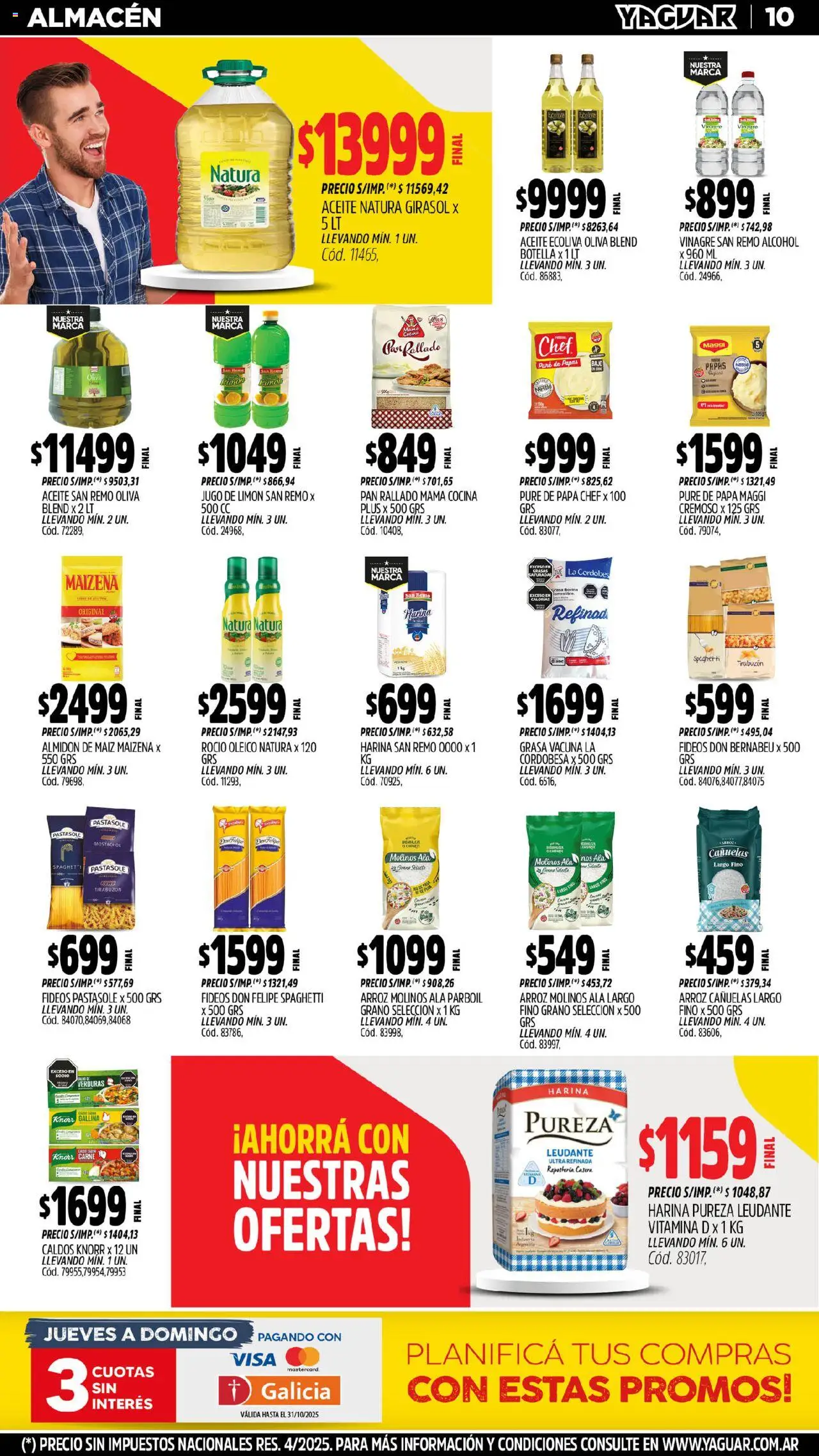 Yaguar - Salta │ válido desde el 13.10.2025 | Página: 9 | Productos: Papa, Vinagre, Oliva, Pan rallado