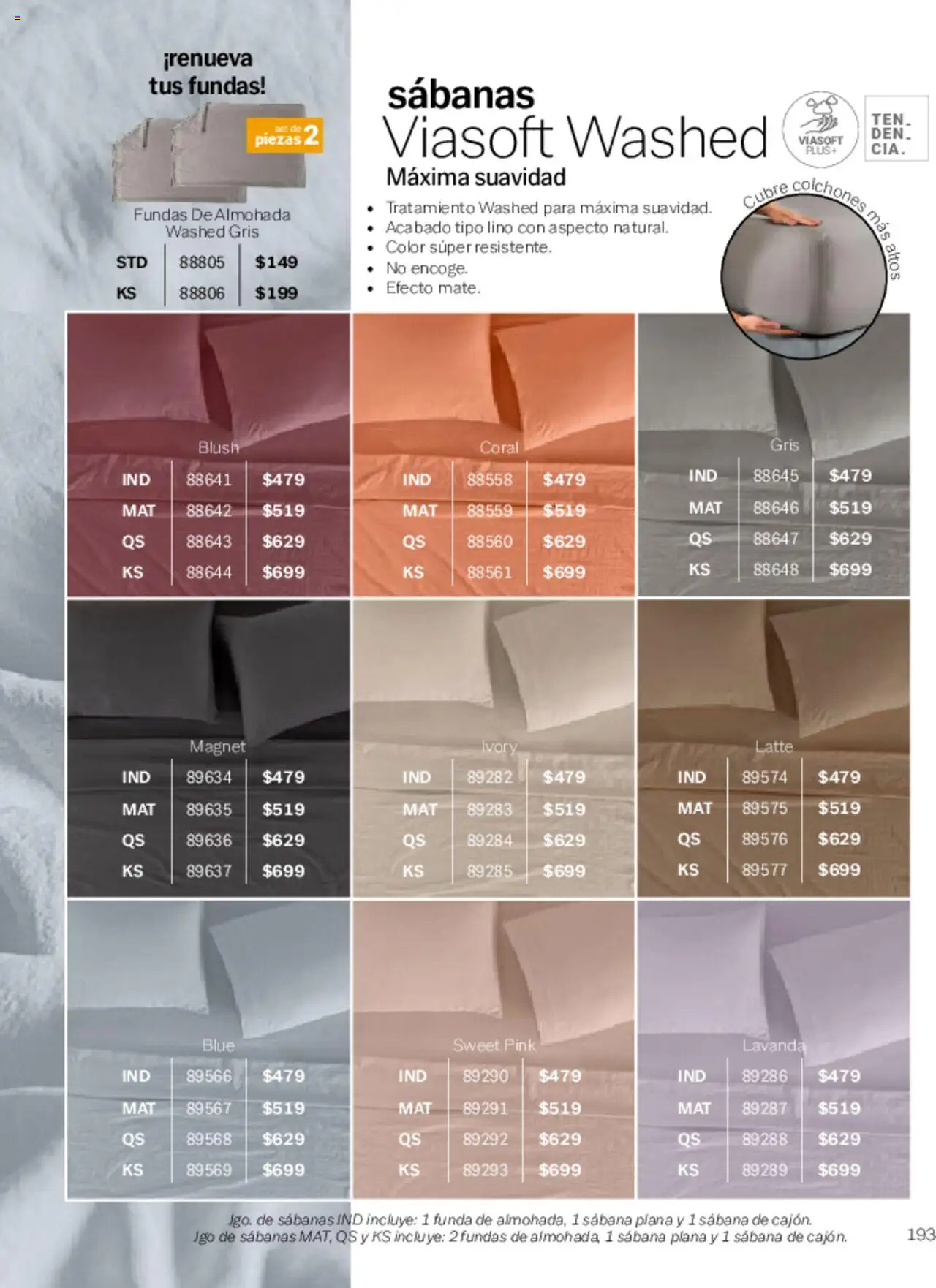 Nuevas ofertas de Vianney válidas en toda la República Mexicana desde el 07.03.2025. ¡Encuentra las mejores ofertas en Vianney catálogo Primavera! | Página: 197 | Productos: Funda, Almohada, Sabanas