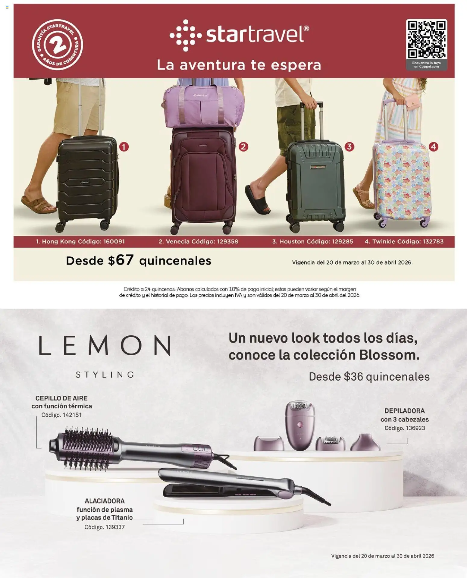 Nuevas ofertas de Coppel válidas en toda la República Mexicana desde el 01.03.2026. ¡Encuentra las mejores ofertas en Coppel catálogo Vacaciones Semana Santa! | Página: 55 | Productos: Cepillo, Depiladora, Té