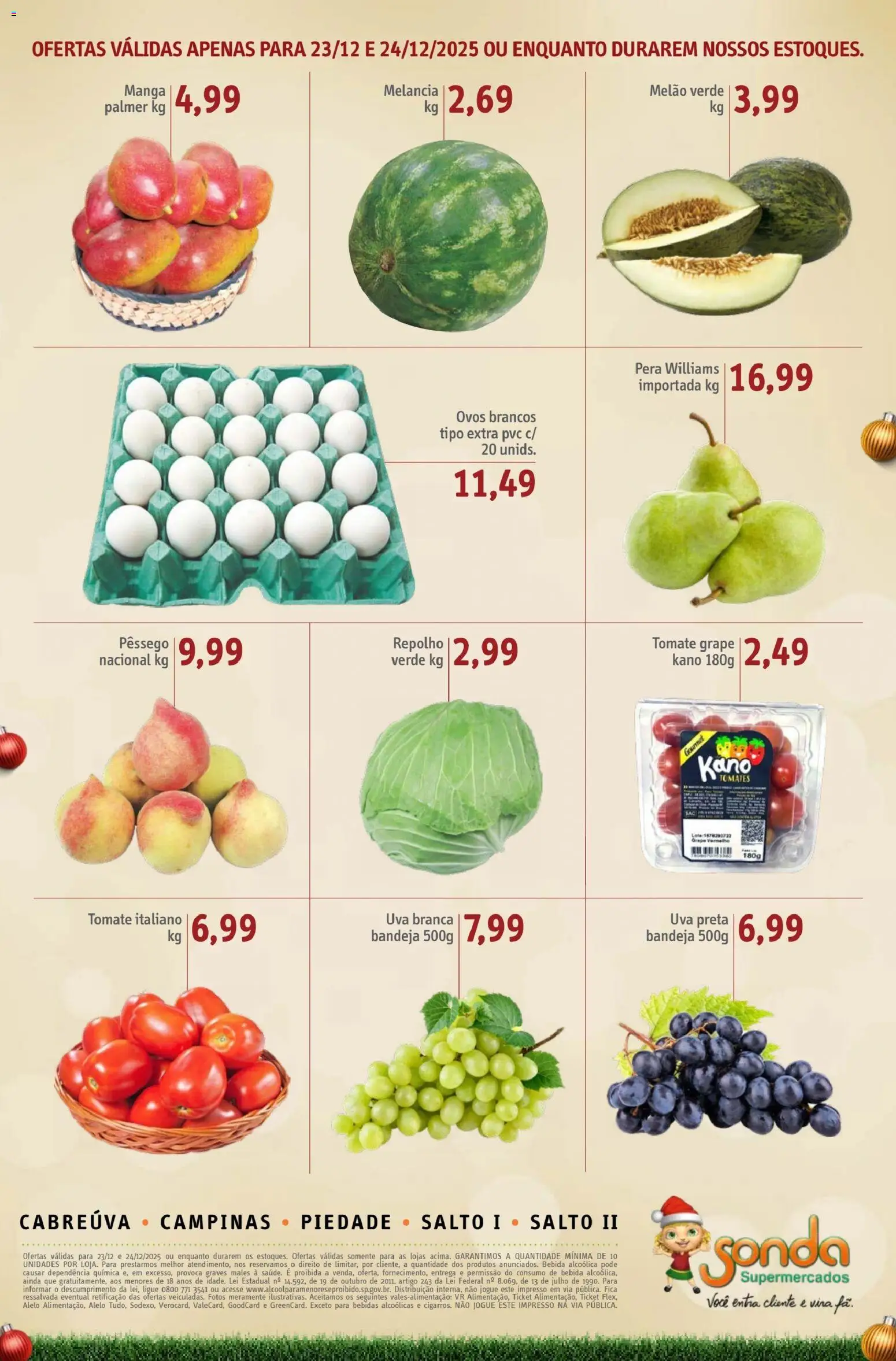 Sonda Folheto - válido de 23.12.2025 | Página: 15 | Produtos: Melancia, Melão, Ovos, Bebida