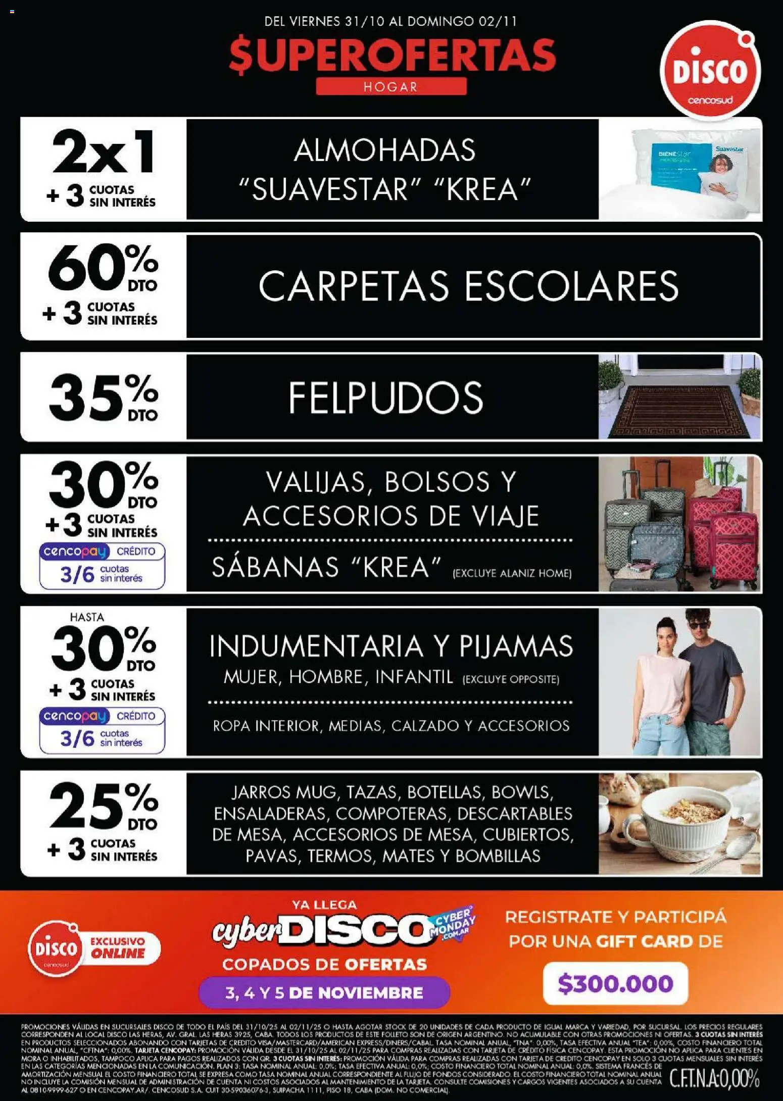 Disco - Ofertas | Electro, T. Libre y más │ válido desde el 31.10.2025 | Página: 2 | Productos: Disco, Sabanas, Ropa