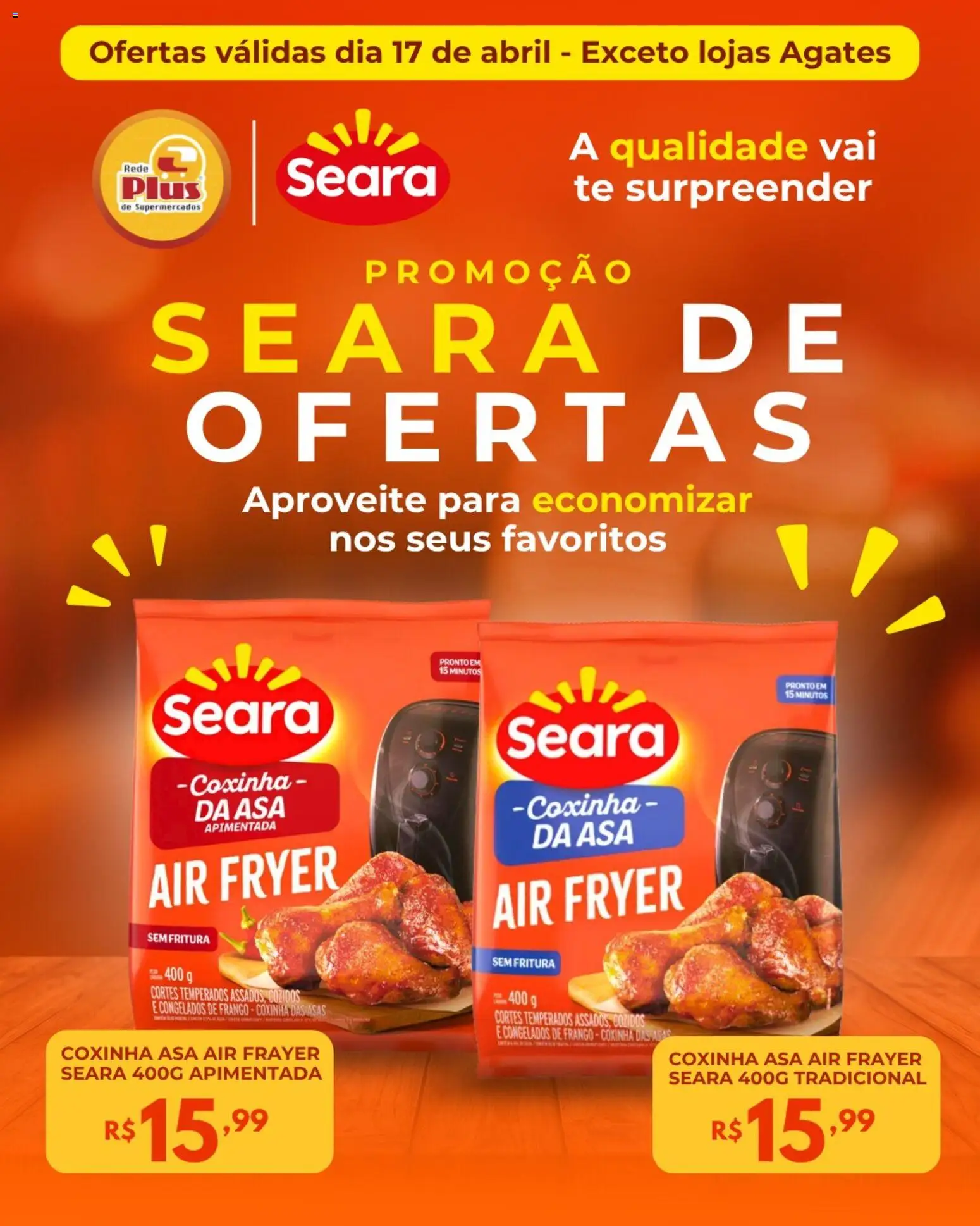 Rede Plus Supermercados Folheto - válido de 17.04.2026 | Página: 1 | Produtos: Air fryer, Frango