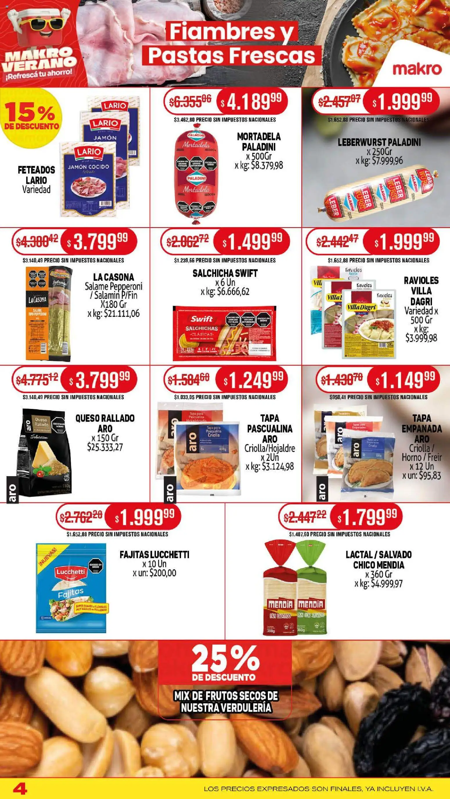 Makro ofertas │ válido desde el 08.01.2026 | Página: 4 | Productos: Horno, Jamón, Ravioles, Salame