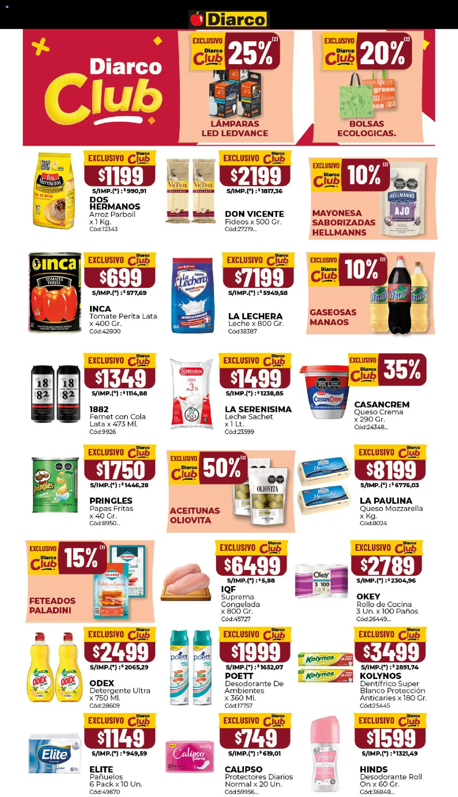 Diarco - Ofertas Gba │ válido desde el 26.01.2026 | Página: 9 | Productos: Mayonesa, Paleta, Detergente, Papas fritas