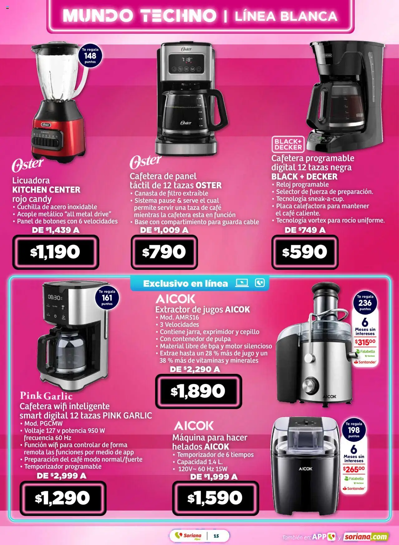Nuevas ofertas de Soriana válidas en toda la República Mexicana desde el 28.08.2025. ¡Encuentra las mejores ofertas en Soriana - Mundo Techno Súper Nacional! | Página: 16 | Productos: Jugo, Licuadora, Vitaminas, Exprimidor