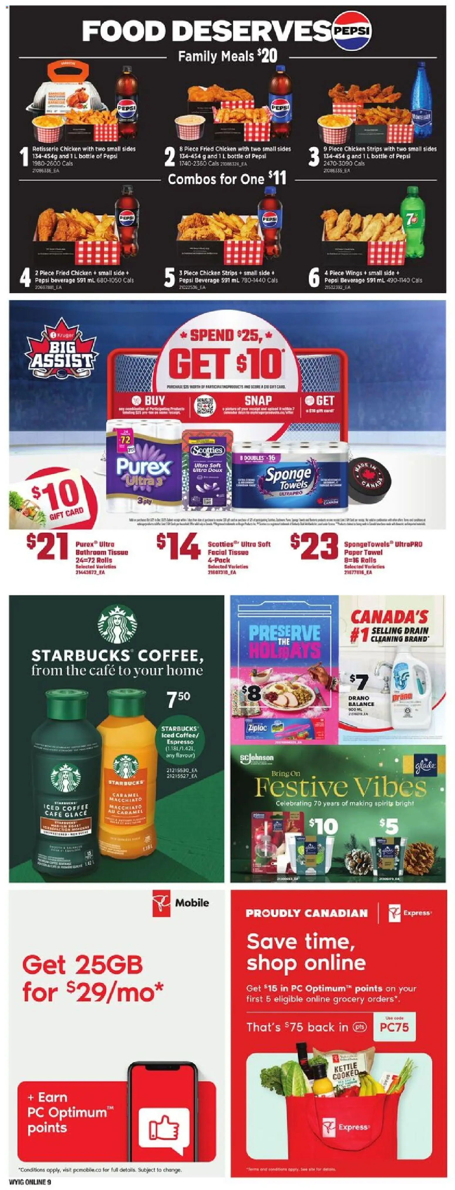 Loblaws flyer valid from 13.11.2025 | Page: 20 | Products: Kettle, Sponge, Coffee, Chicken