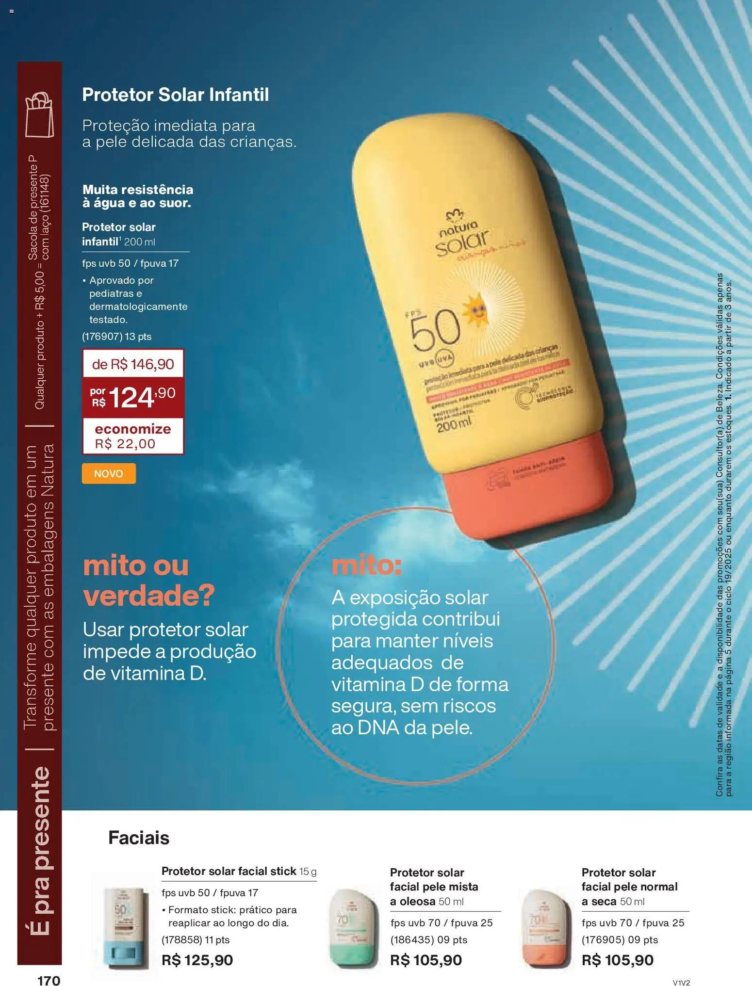 Natura Folheto - válido de 26.11.2025 | Página: 170 | Produtos: Protetor solar, Vitamina d, Protetor solar facial