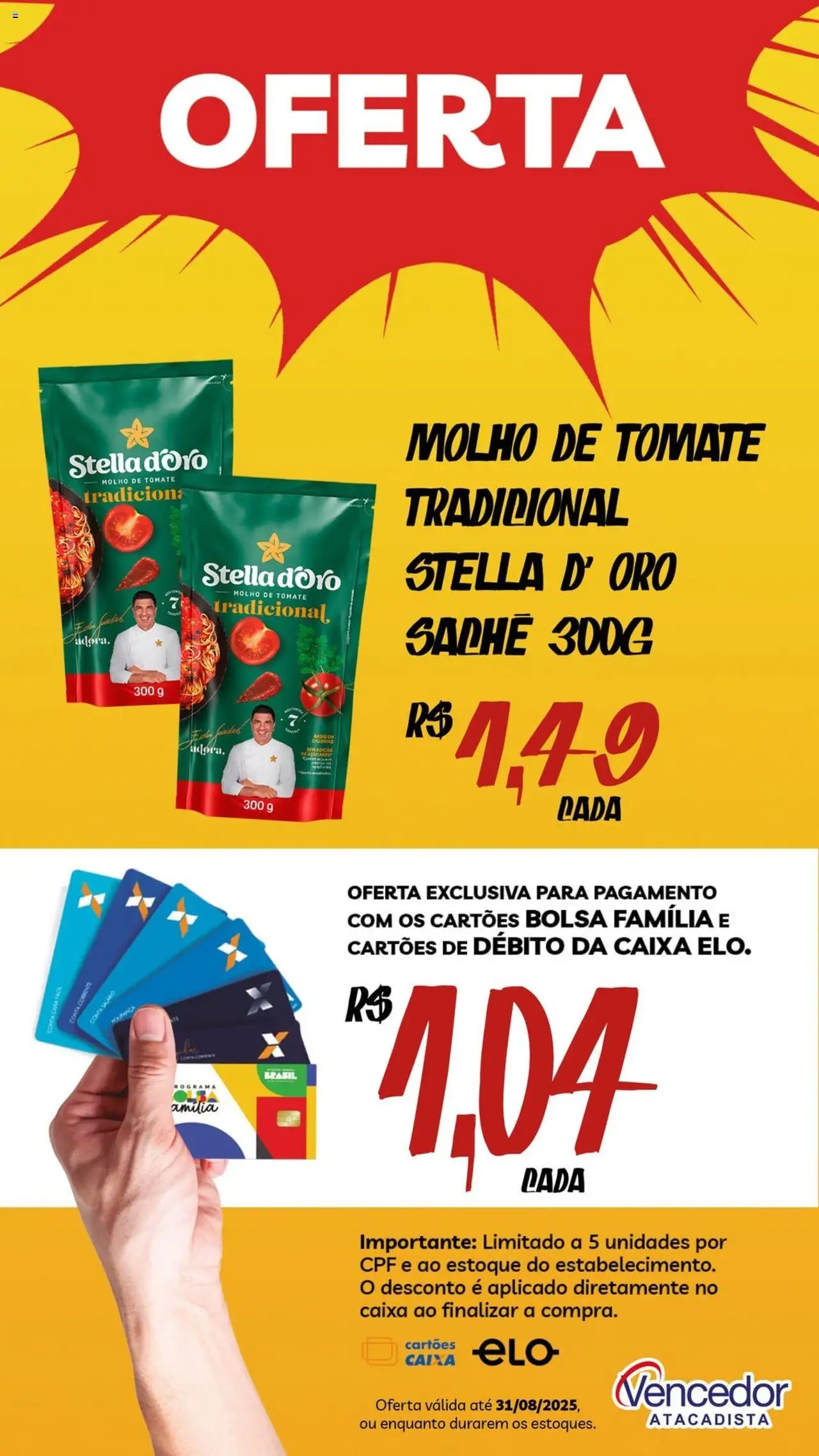 Vencedor Atacadista Folheto - válido de 12.08.2025 | Página: 2 | Produtos: Molho de tomate, Caixa, Bolsa