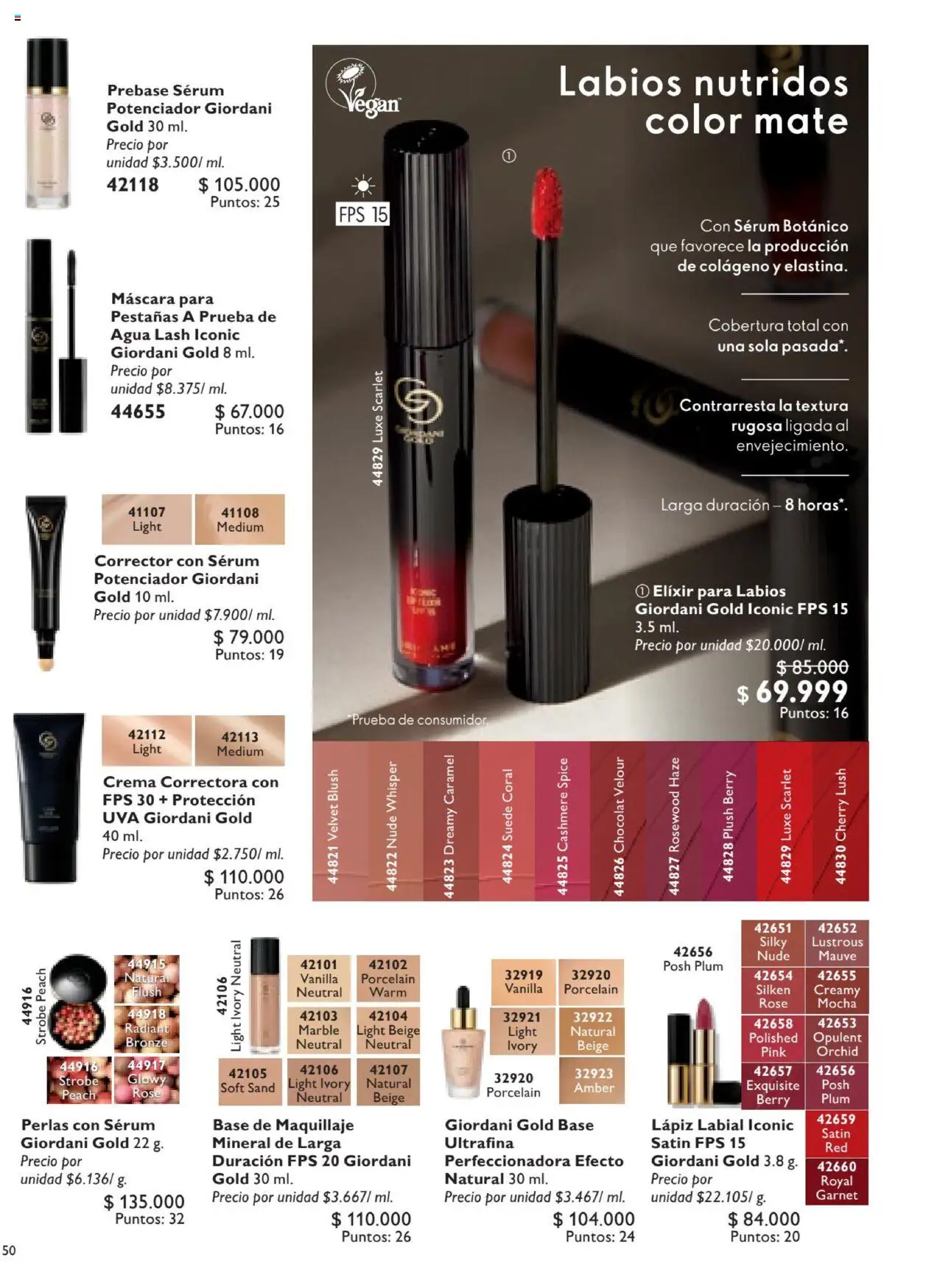 Oriflame revista - valida desde el 12.07.2025 | Página: 50 | Productos: Agua, Base de maquillaje, Serum, Corrector