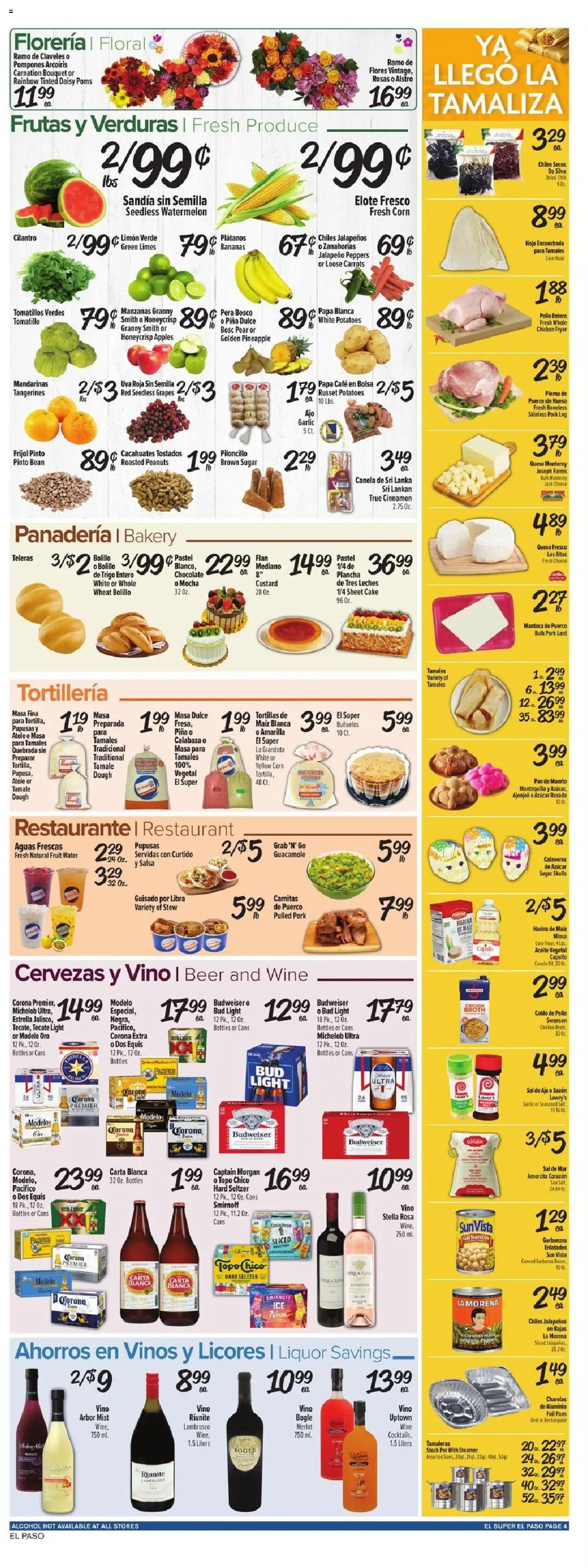 El Super Weekly Ad - TX - valid from 15.10.2025 | Page: 4 | Products: Corn, Jalapeno peppers, Pan, Mask