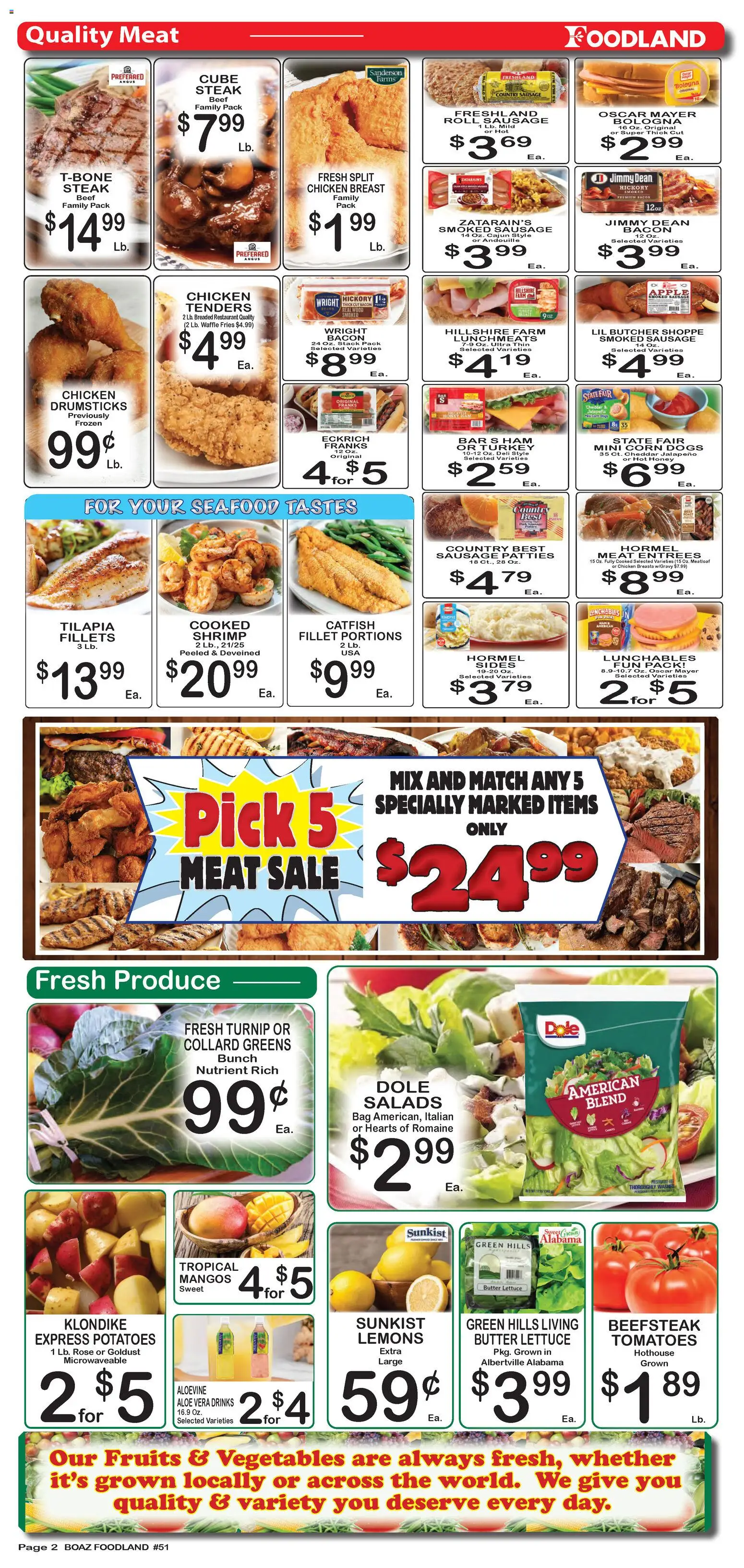 Foodland Weekly Ad - valid from 21.04.2026 | Page: 2 | Products: Corn, Romaine, Fruits, Bag