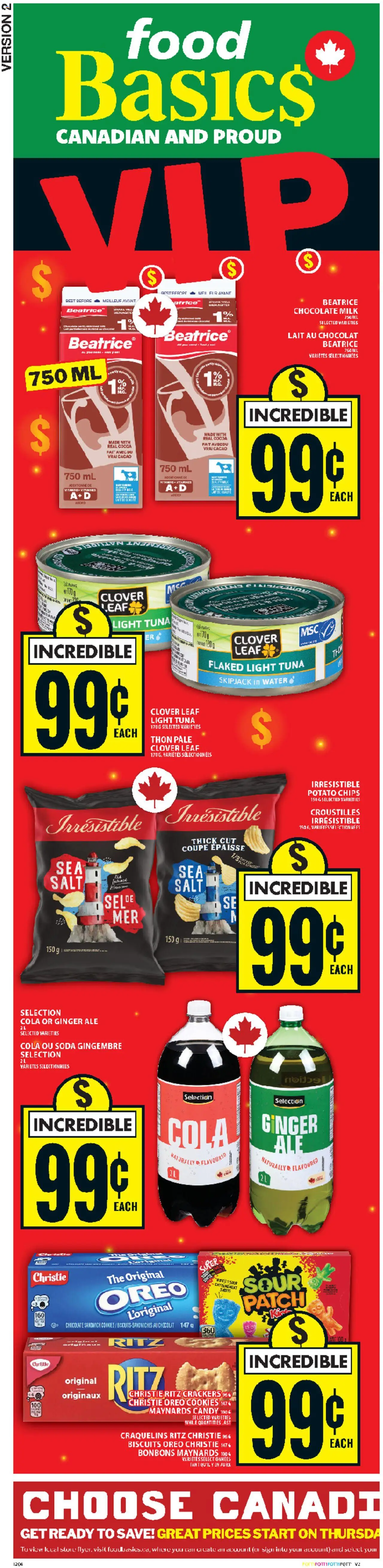 Food Basics flyer valid from 21.08.2025 | Page: 2 | Products: Chips, Cookies, Milk, Chocolate