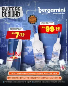 Supermercado Bergamini ofertas Quinta de Bebidas - Pré-Visualização do folheto da loja Supermercado Bergamini, válido de 26.03.2026 | Página: 10 | Produtos: Energético, Vodka, Tinta