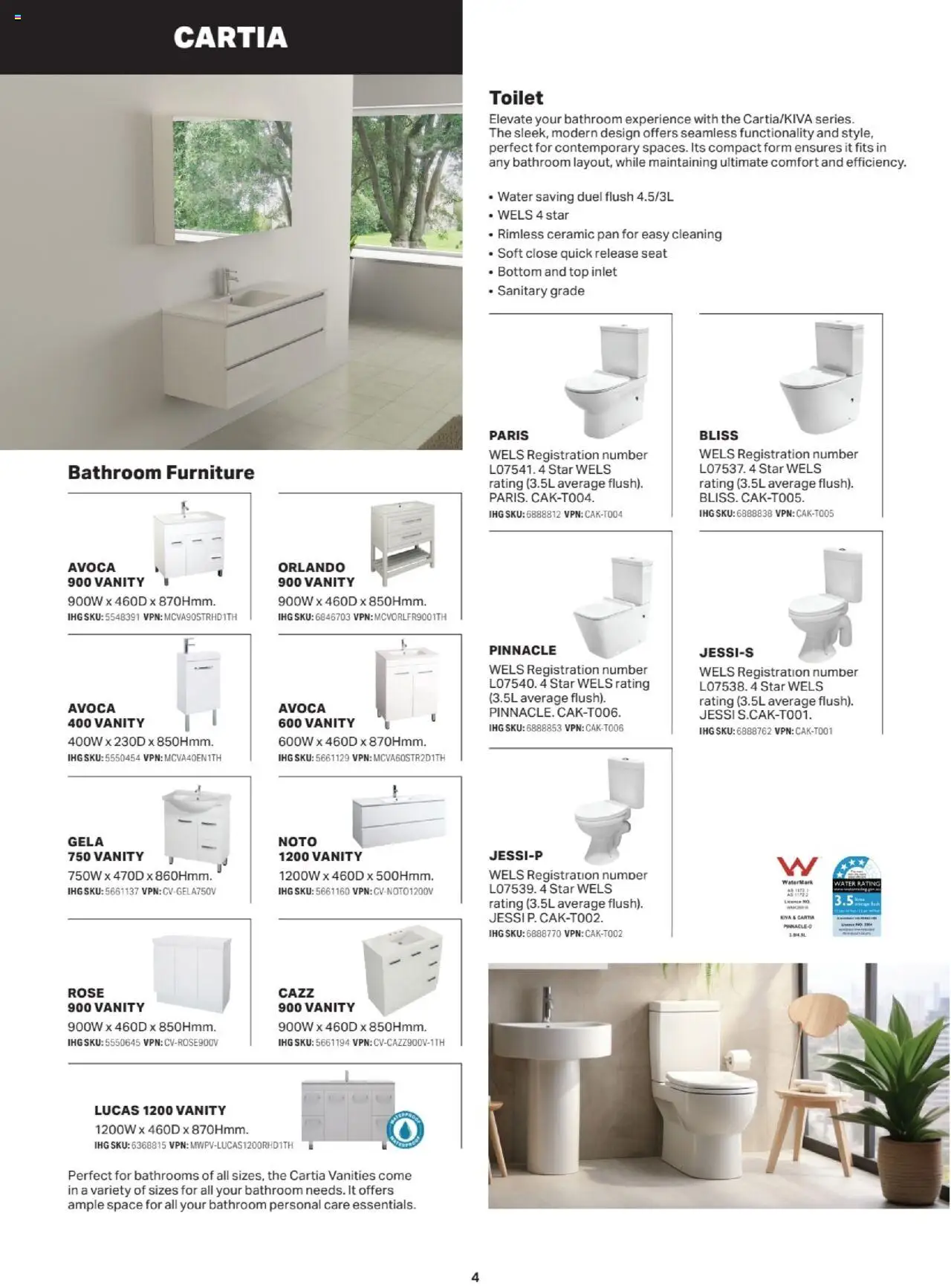 Mitre 10 catalogue - valid from 27.06.2025 | Page: 4 | Products: Toilet, Water, Bathroom