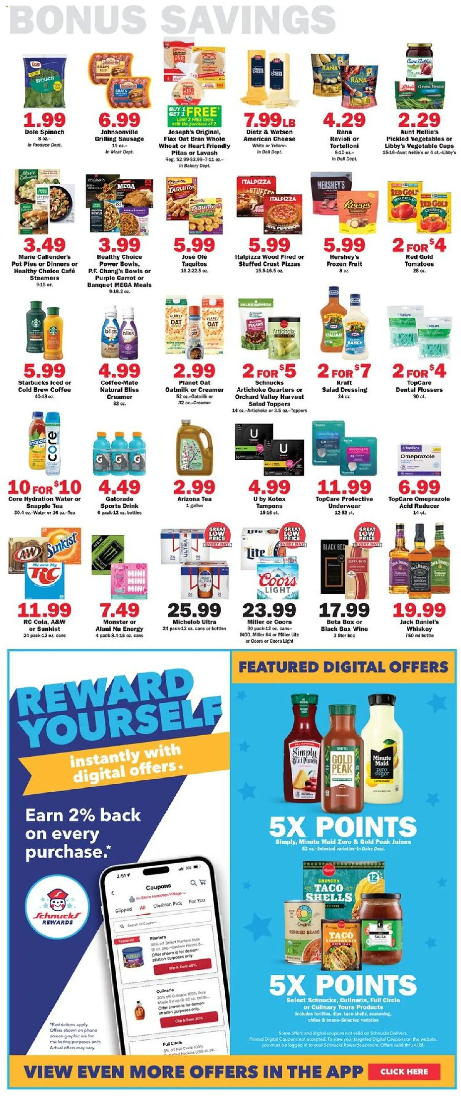 Schnucks Weekly Print Ad - MO - valid from 22.04.2026 | Page: 5 | Products: Tampons, Whiskey, Underwear, Salad