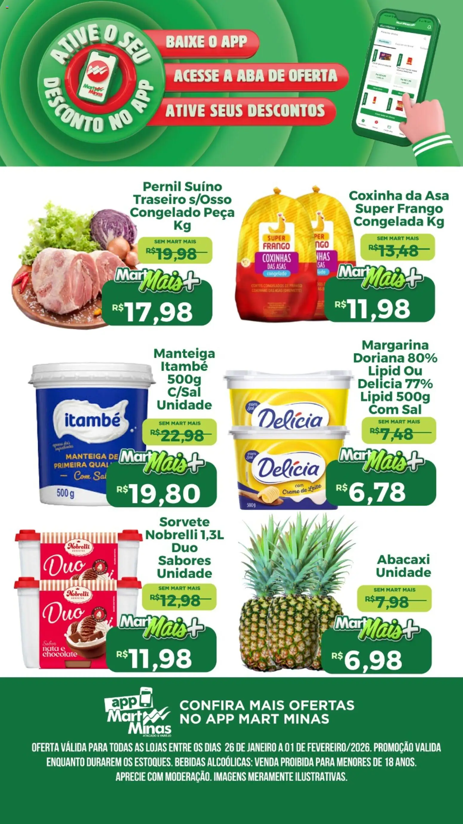 Mart Minas Folheto - válido de 26.01.2026 | Página: 5 | Produtos: Doriana, Pernil, Nata, Creme de leite