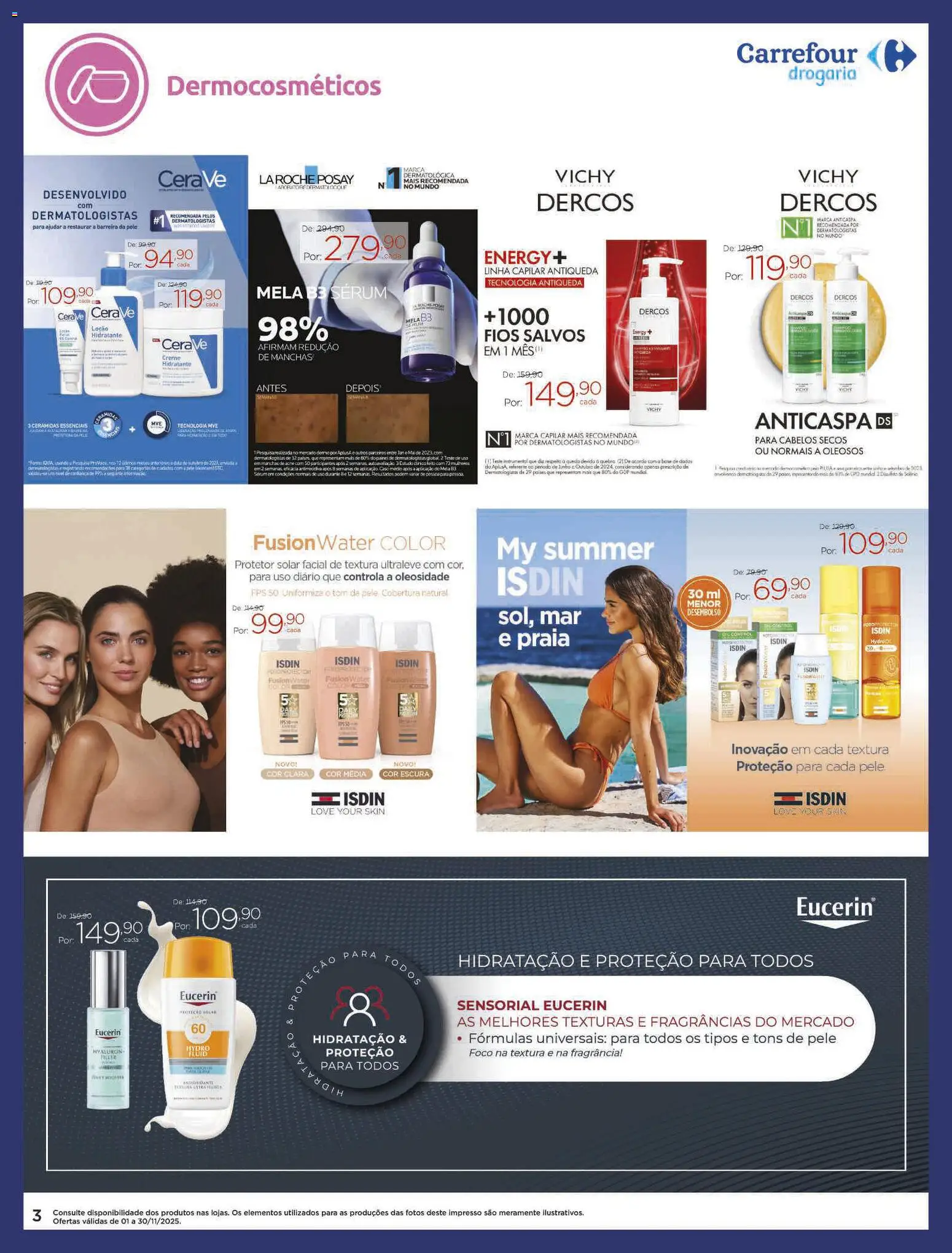 Carrefour Folheto - válido de 01.11.2025 | Página: 3 | Produtos: Fragrância, Base, Sérum, Protetor solar facial