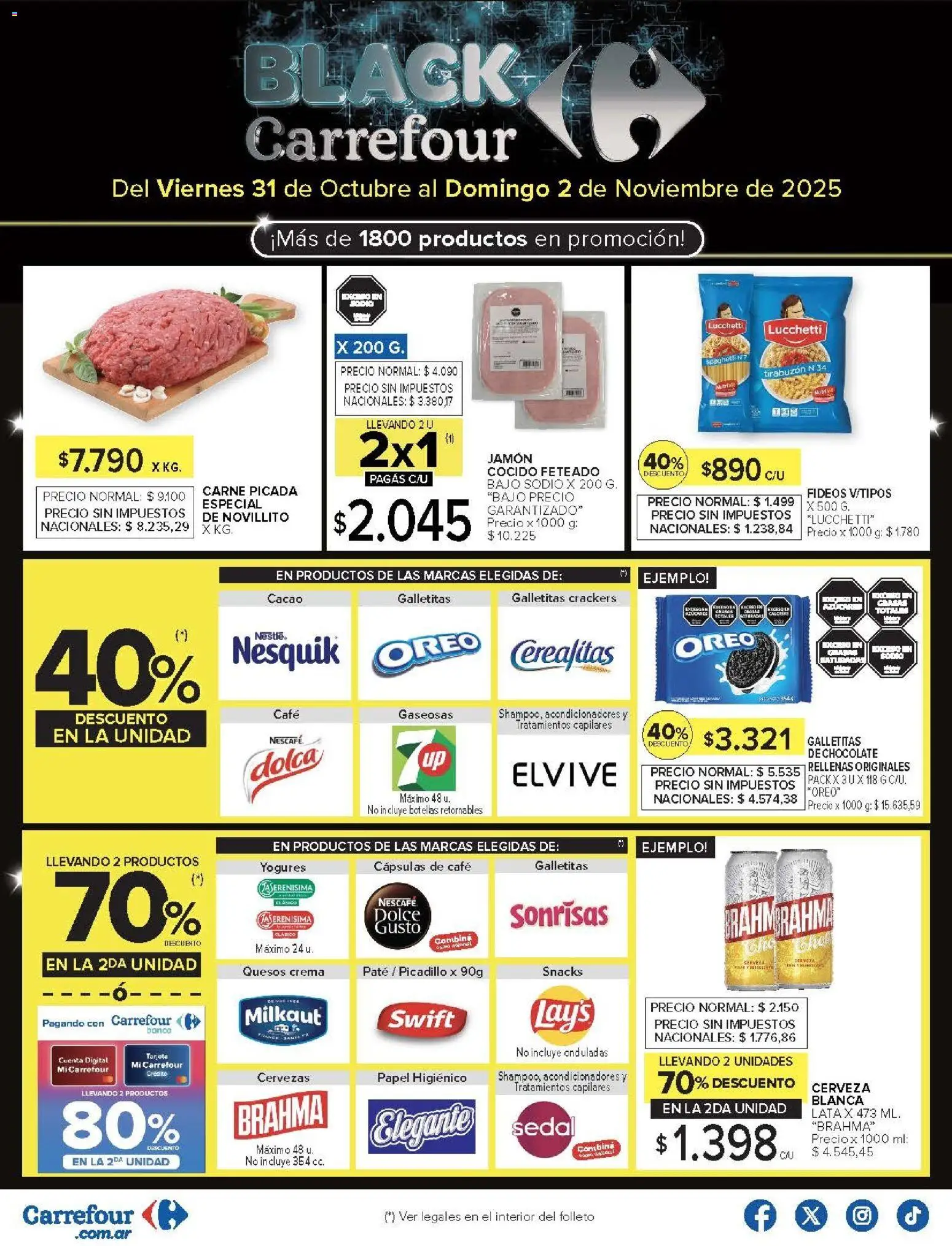 Carrefour ofertas │ válido desde el 31.10.2025 | Página: 2 | Productos: Paté, Chocolate, Cerveza, Fideos