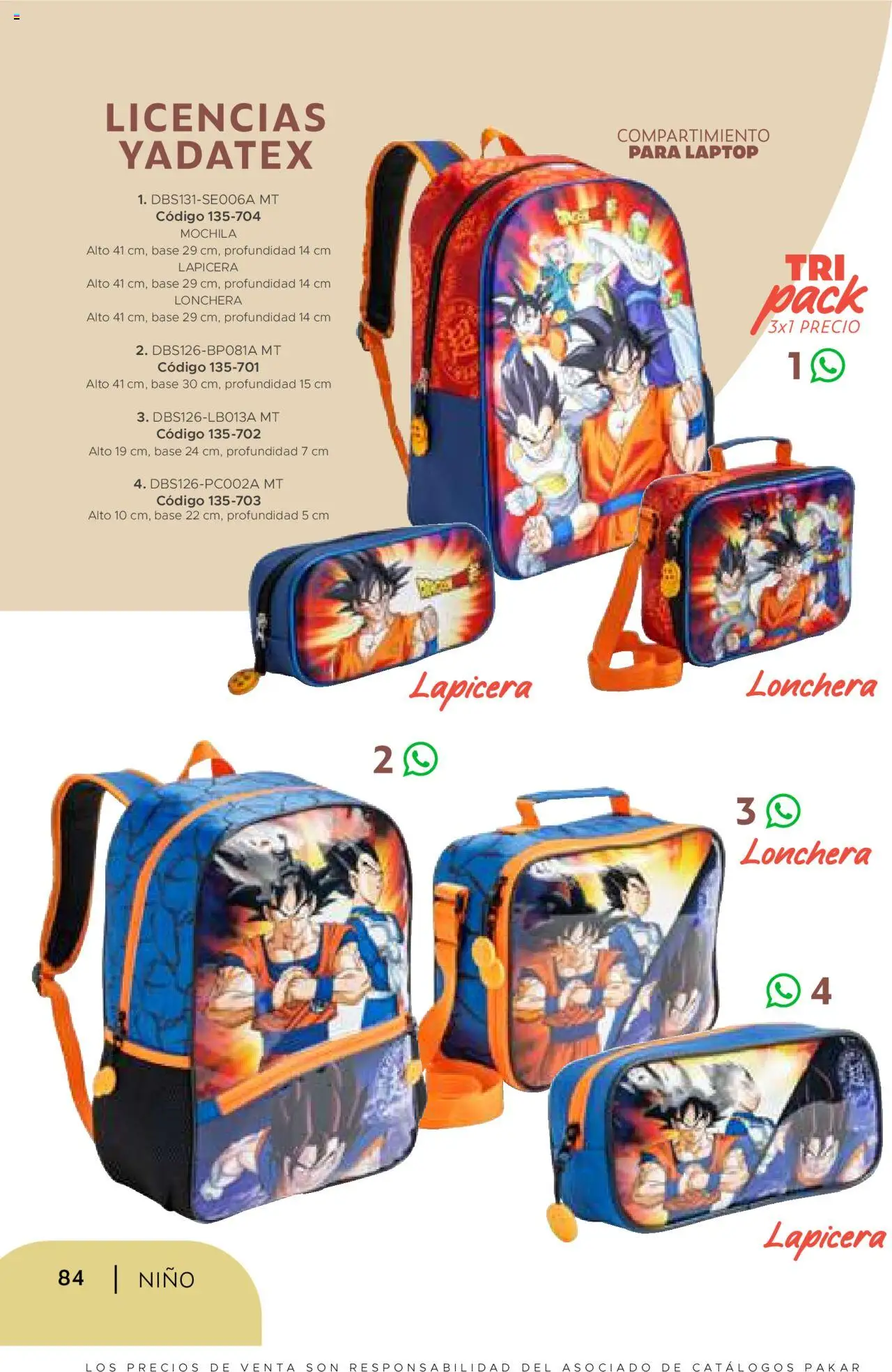 Nuevas ofertas de SC Pakar válidas en toda la República Mexicana desde el 24.07.2025. ¡Encuentra las mejores ofertas en SC Pakar - Catálogo Nino otoño / invierno! | Página: 84 | Productos: Mochila